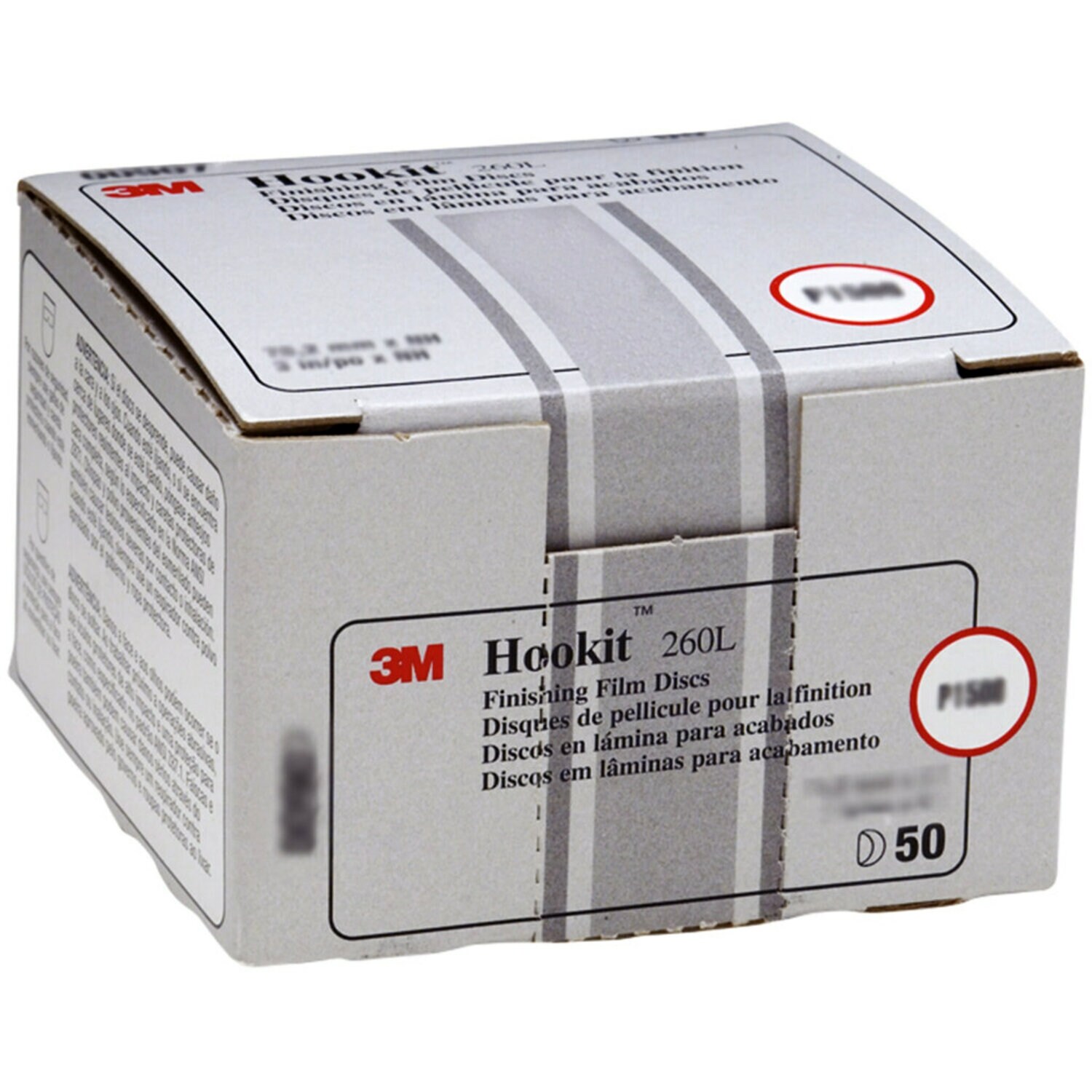 7000120386 - 3M Hookit Finishing Film Abrasive Disc 260L, 00910, 3 in, P800, 50
discs per carton, 4 cartons per case