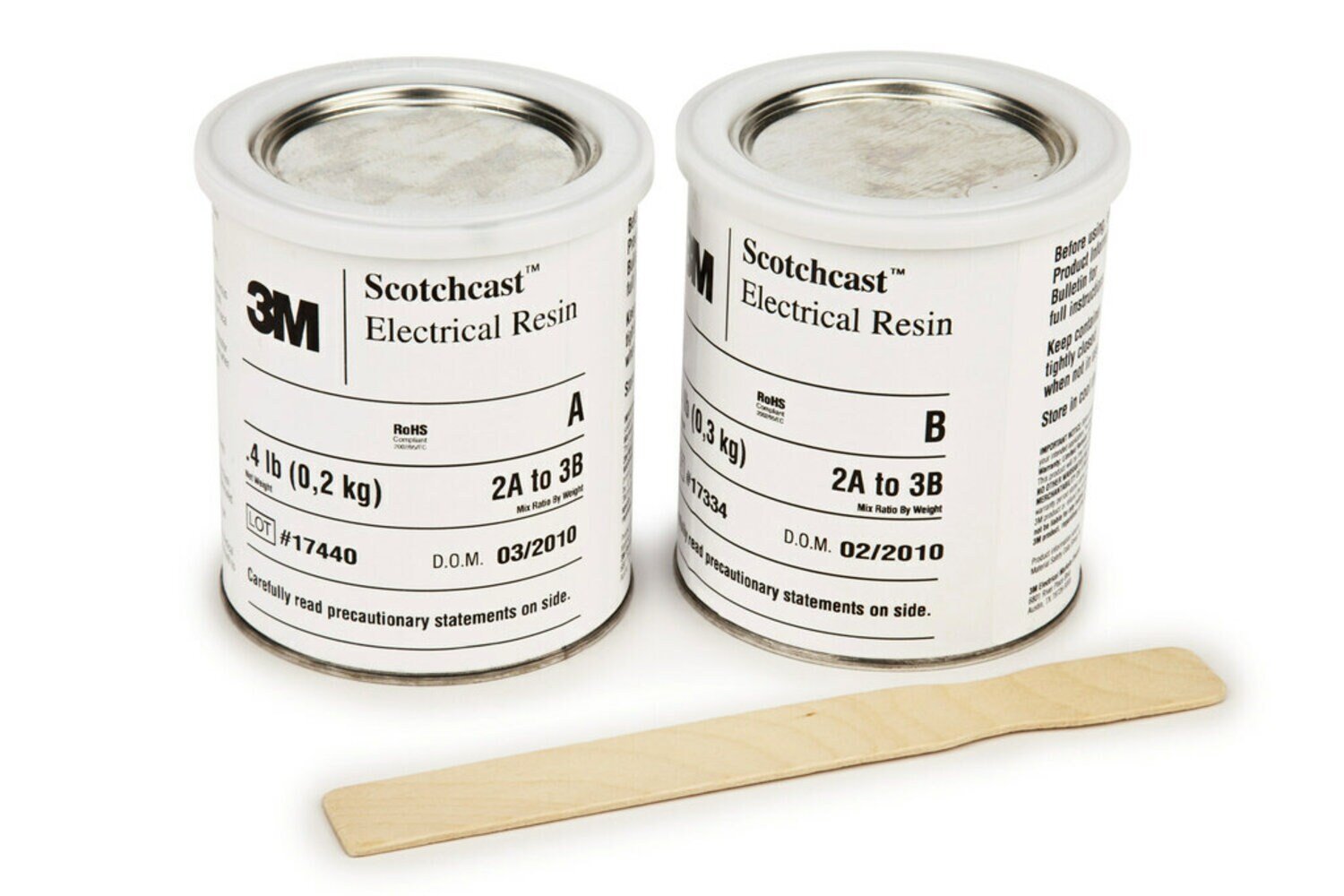 7010417234 - 3M Scotchcast Electrical Resin 210N, 8-lb kit (two 1-gal cans, 2
paddles), 1 Kits/Case