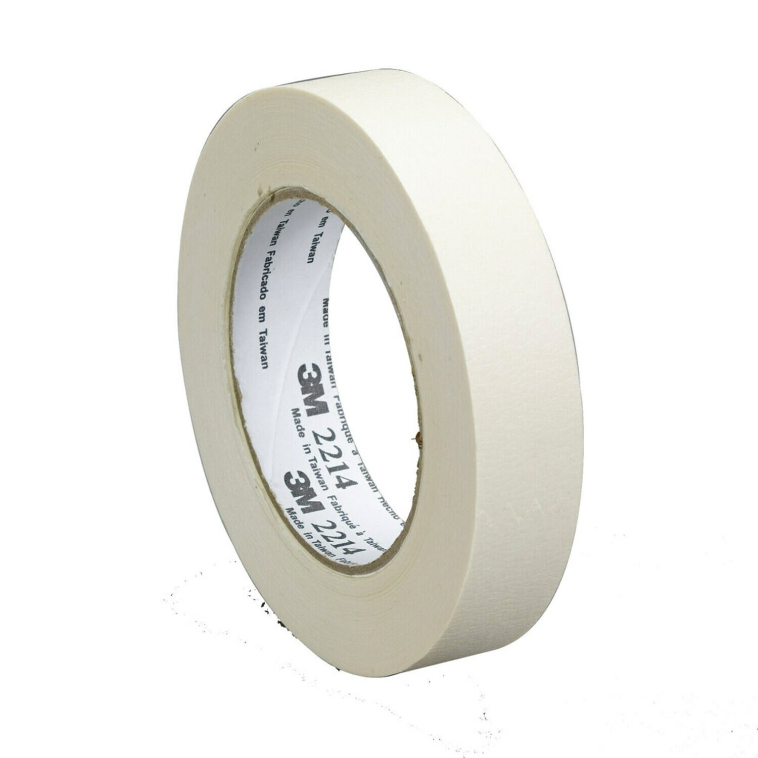 7100245640 - 3M Paper Masking Tape 2214, Tan, 12 mm x 50 m, 5.4 mil, 72 Rolls/Case