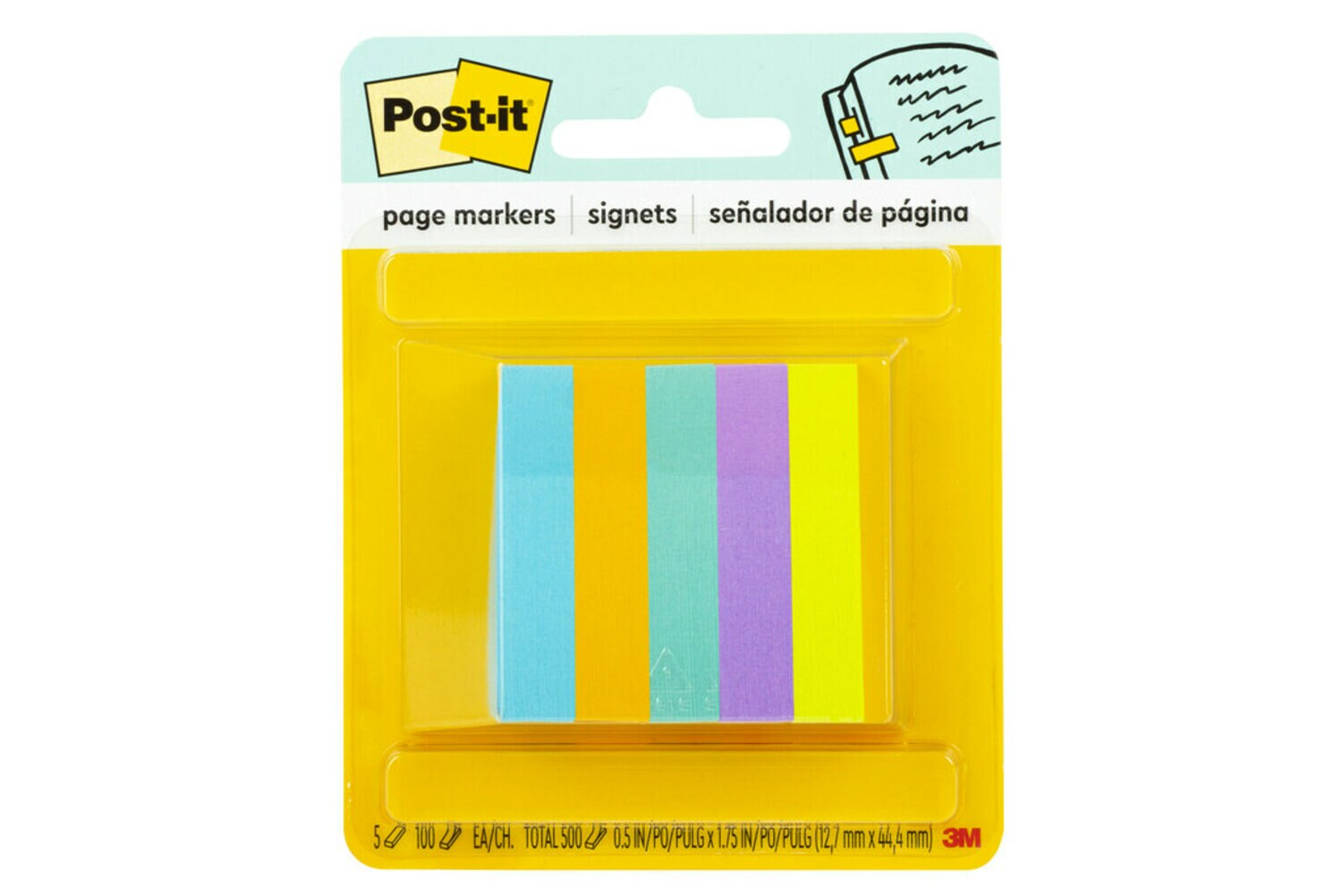 7100036471 - Post-it Page Marker 671-4AU, 7/8 in x 2 7/8 in x (22,2 mm x 73 mm)
Assorted Colors