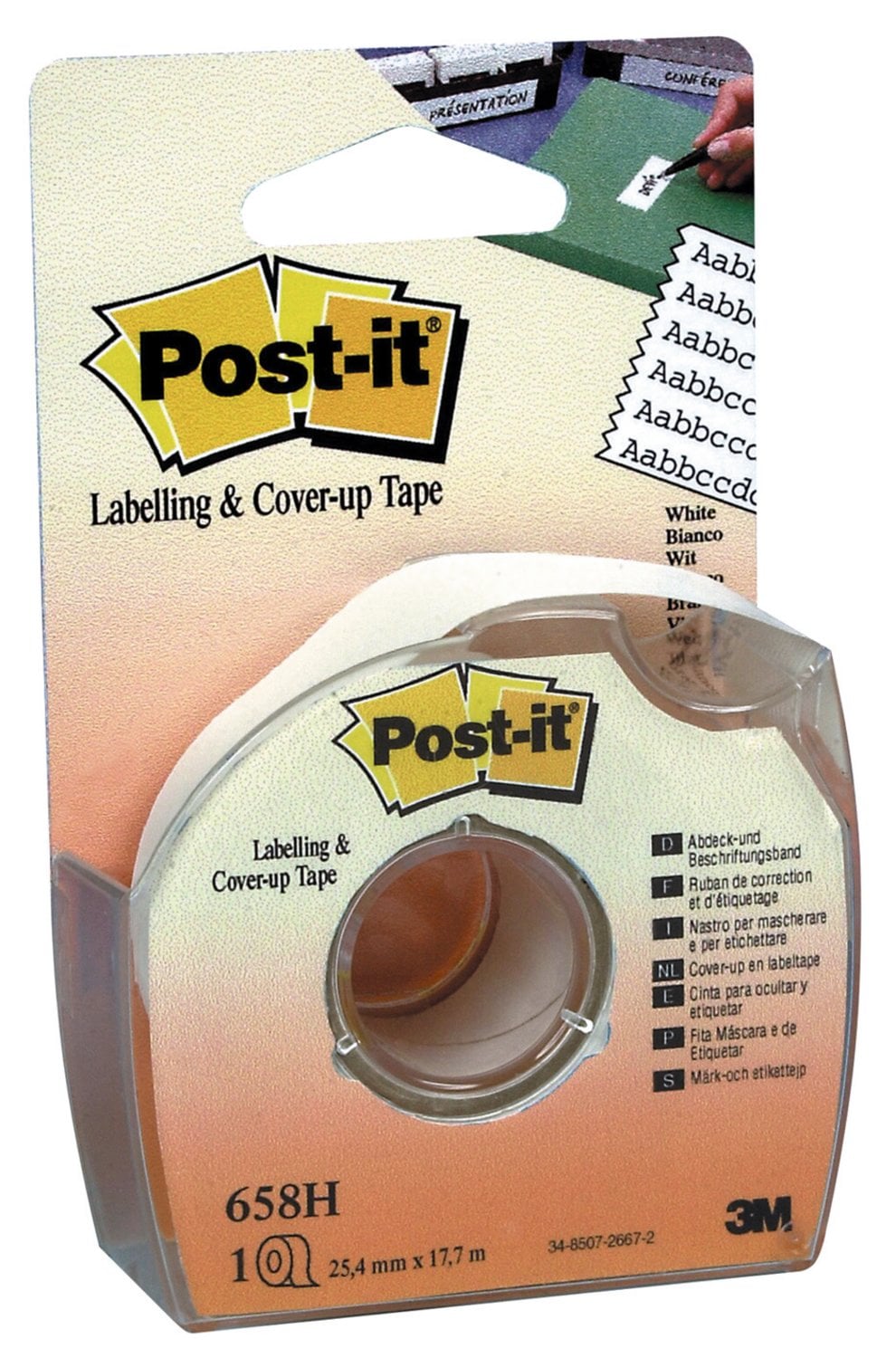 7100263578 - Post-it Labeling and Cover-up Tape 658, 1 in x 700 in (25.4 mm x 17.7 m)