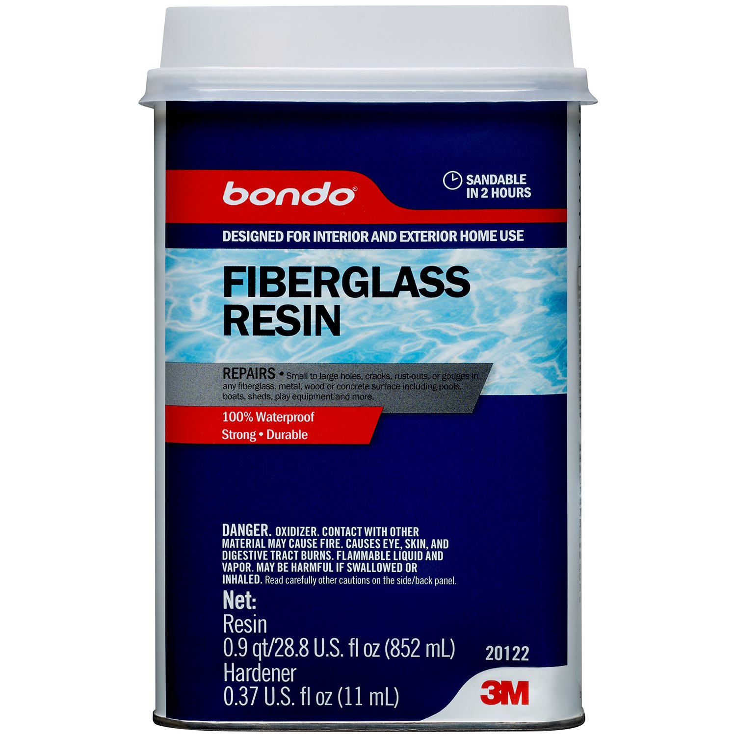 7100152951 - Bondo Fiberglass Resin, 20122, 0.9 Quart, 4 per case