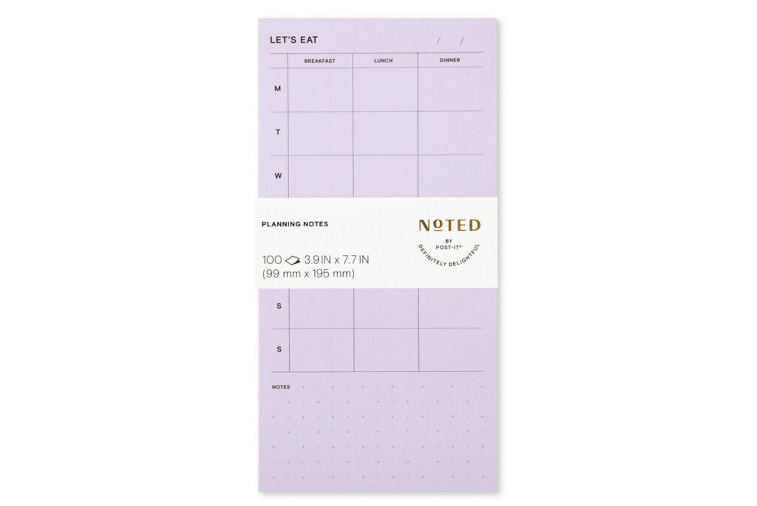7100257991 - Post-it Printed Notes NTD-48-LIL, 3.9 in x 7.7 in (99 mm x 195 mm)