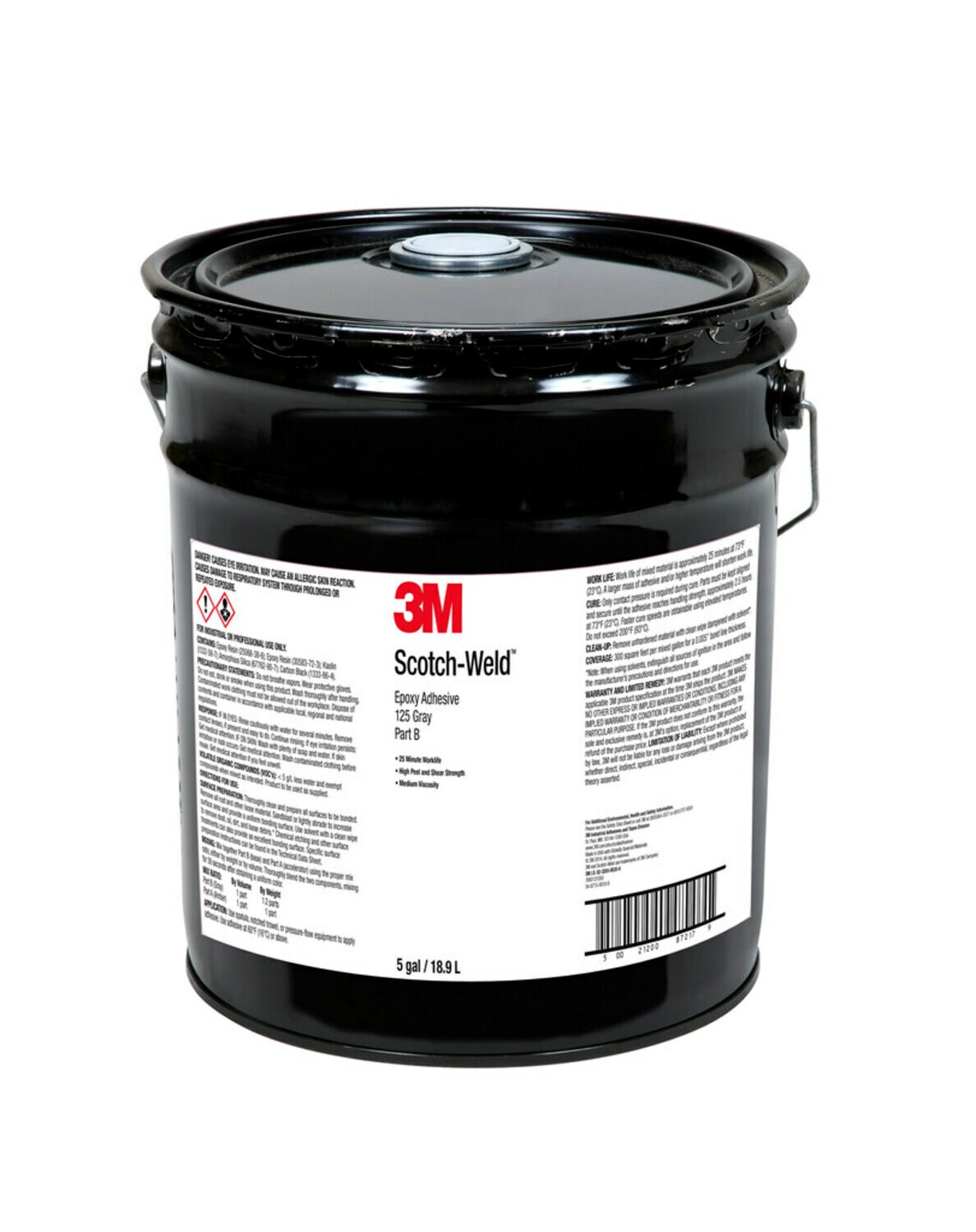 7100084538 - 3M Scotch-Weld Epoxy Adhesive 125, Gray, Part B, 5 Gallon (Pail), Drum