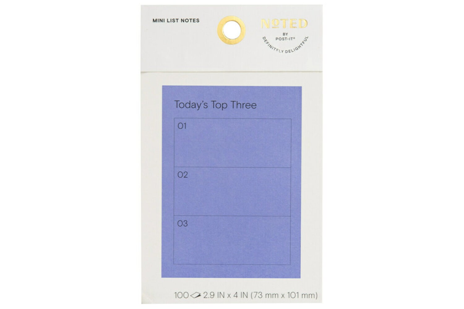7100275965 - Post-it Mini List Notes NTD6-34-3, 4 in x 2.9 in (101 mm x 73 mm)