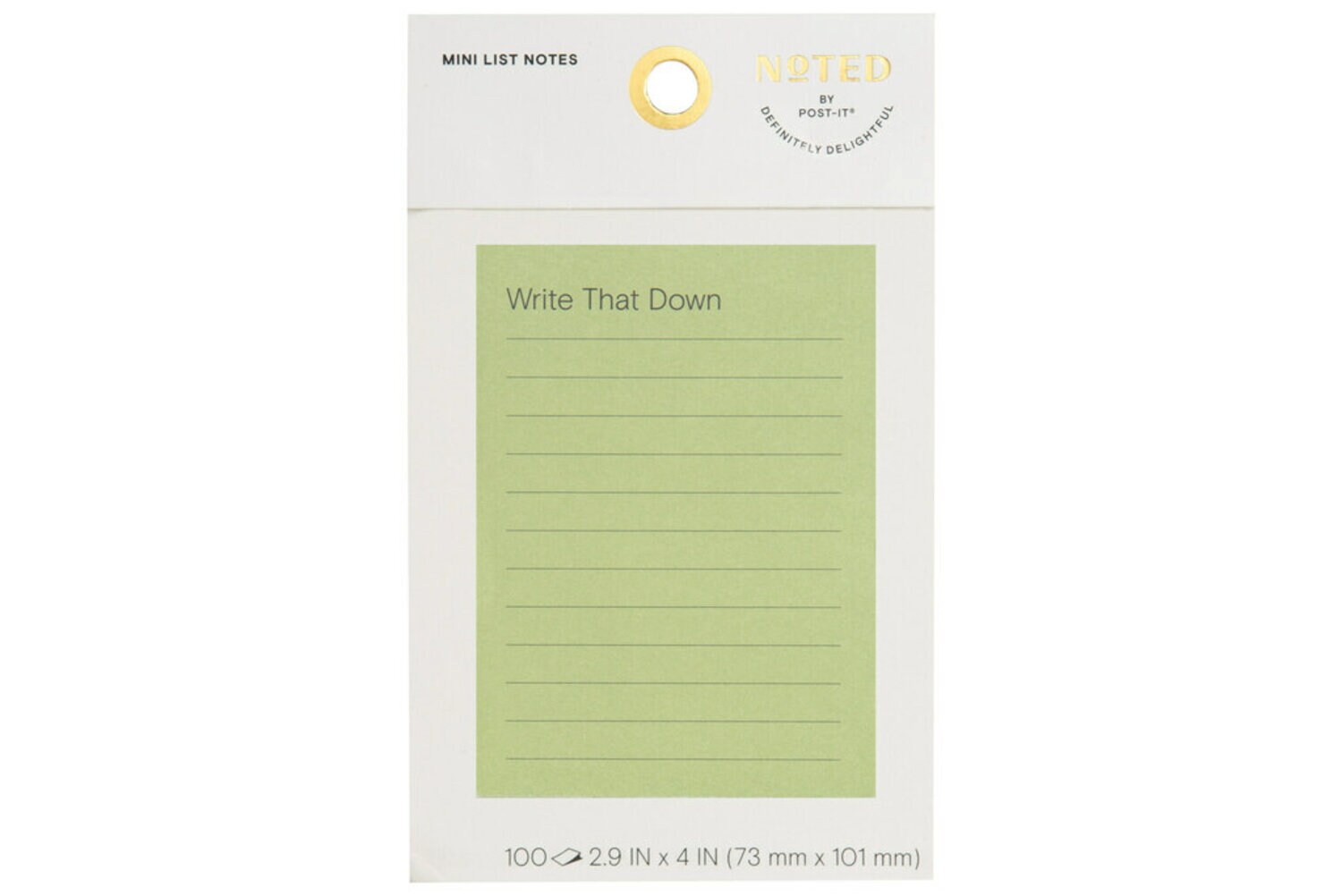 7100276034 - Post-it Mini List Notes NTD6-34-1, 4 in x 2.9 in (101 mm x 73 mm)
