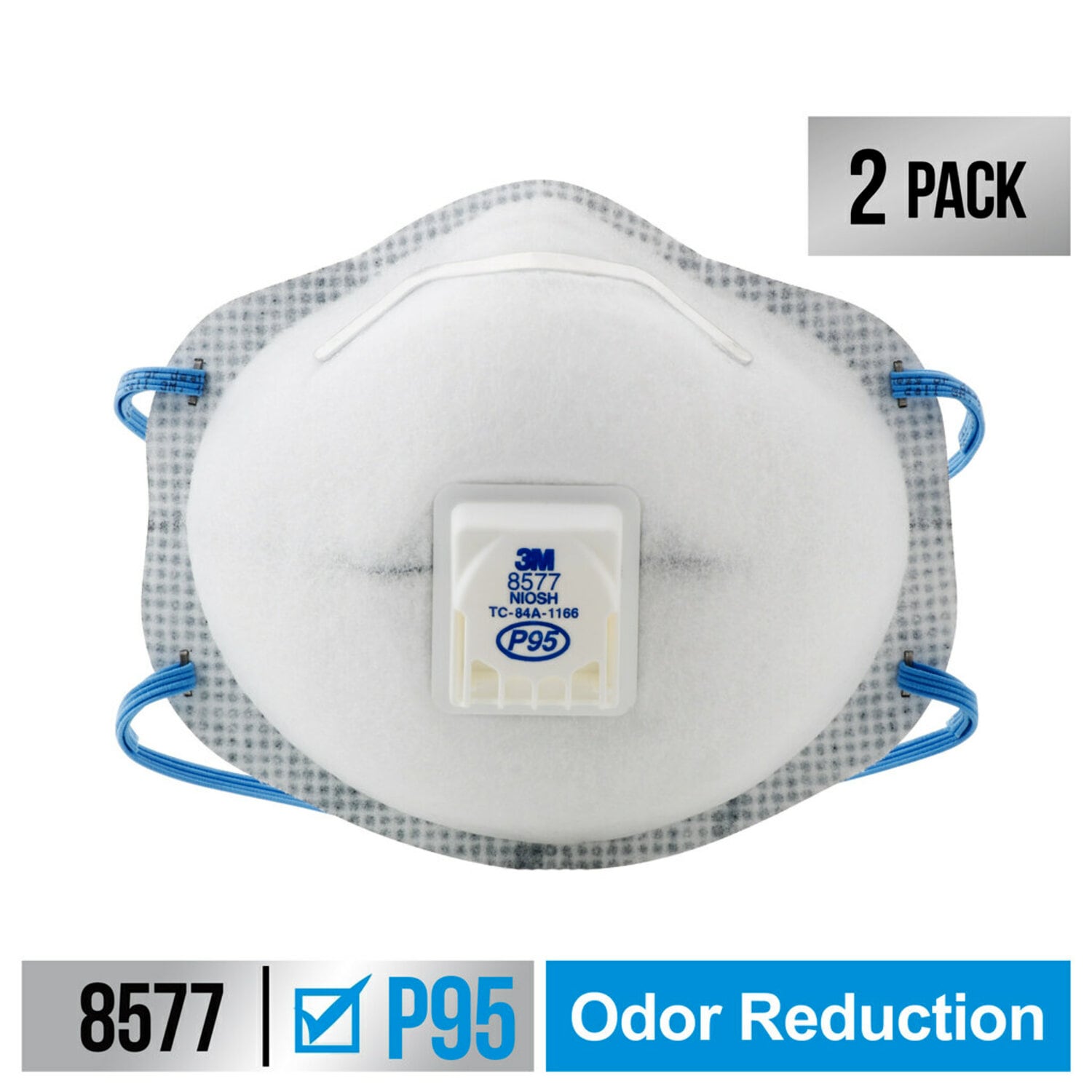 7100189893 - 3M Paint Odor Valved Respirator, 8577P2-DC-PS, 2 eaches/pack, 6
packs/case