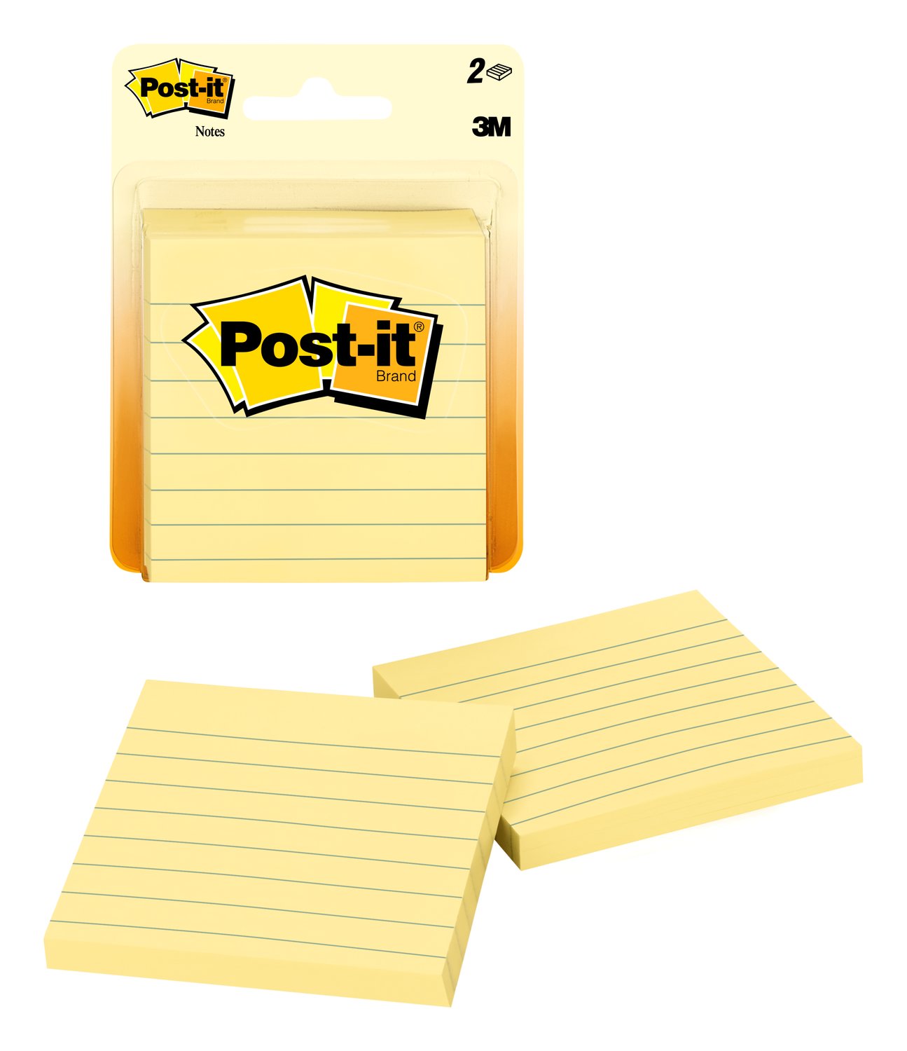 7010379039 - Post-it Notes 630PK2 3 in x 3 in (7.62 cm x 7.62 cm) Canary Yellow,
Lined