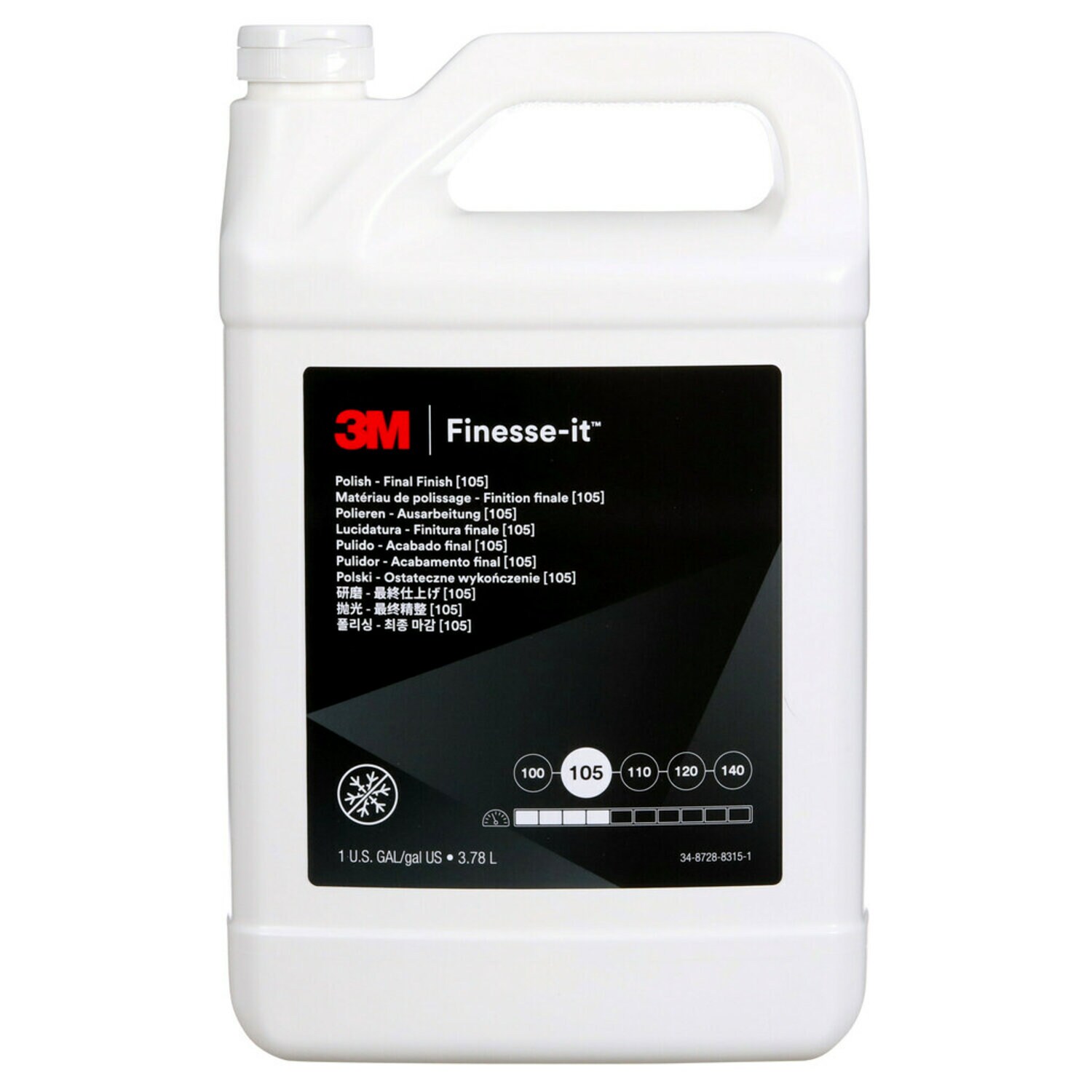 7100075470 - 3M Finesse-it Polish Standard Series, 82878, Final Finish (105), Gray,
Easy Clean Up, 3.785 Liter (1 US Gallon), 4 ea/Case