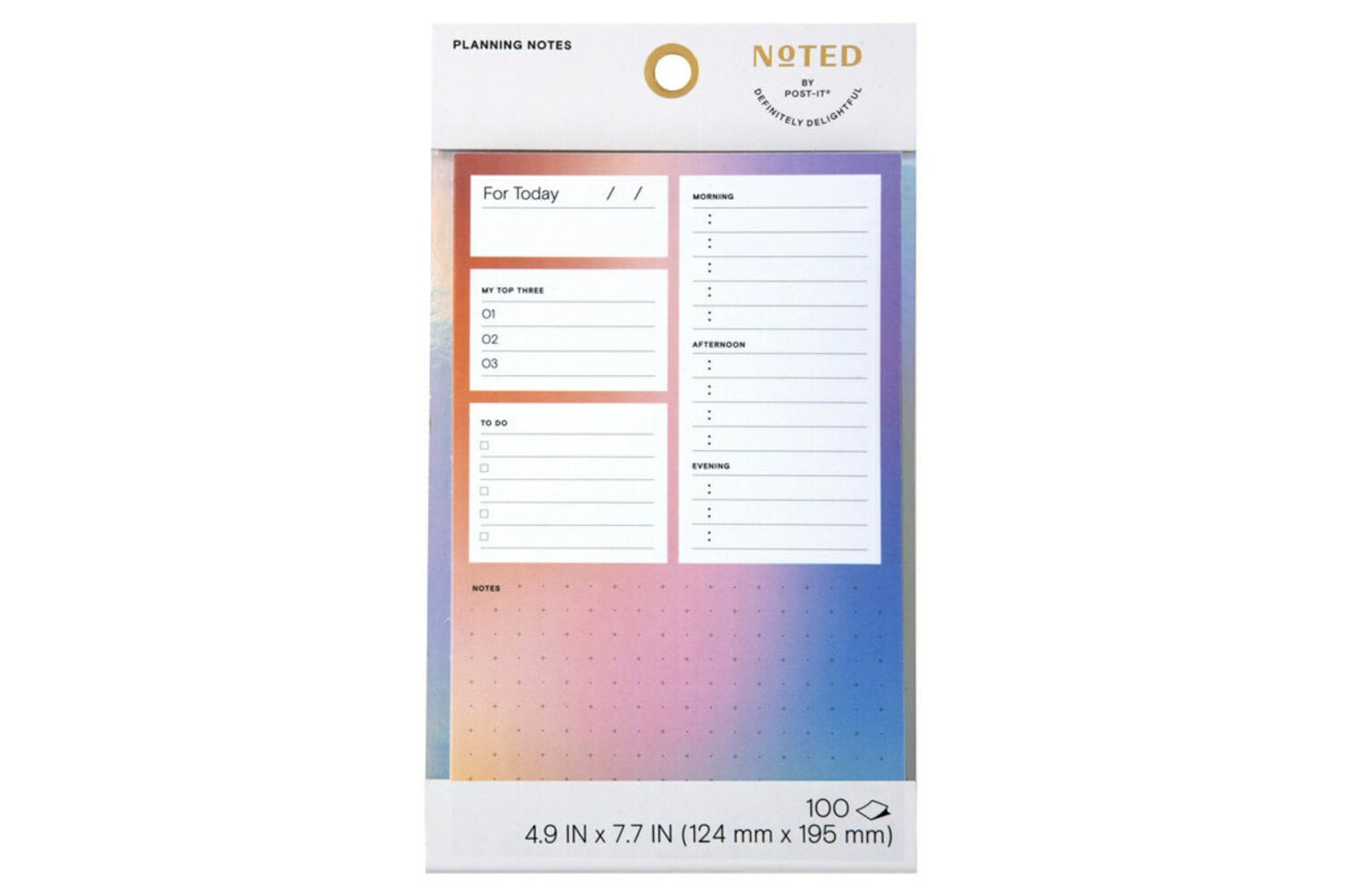7100297304 - Post-it Planning Your Day Notes NTD7-58-1, 4.9 in x 7.7 in (124 mm x 195 mm)