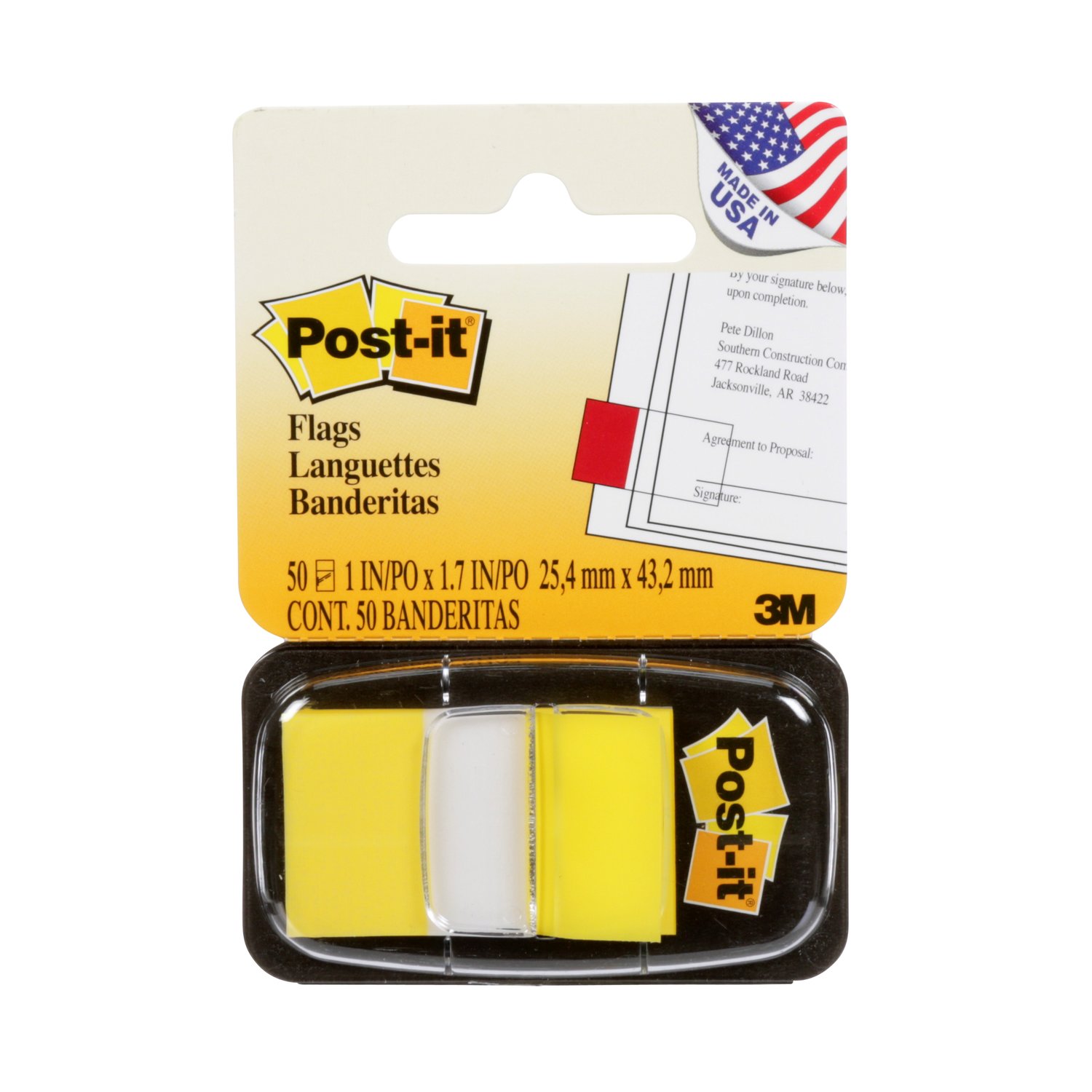 7100033524 - Post-it Flags 680-5-24, 1 in. x 1.7 in. (25,4 mm x 43,2 mm) Canary
Yellow 24 dis/pk 2 pk/cs