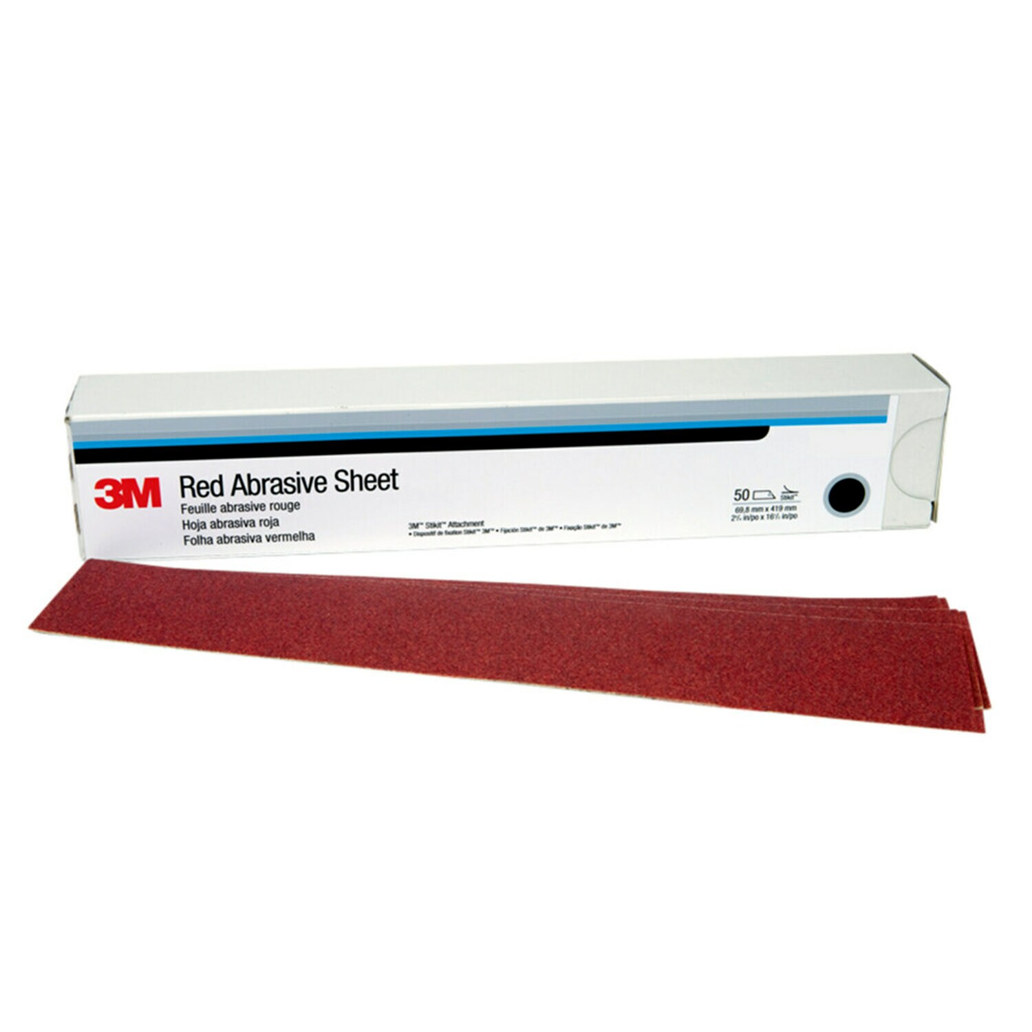7000119796 - 3M Hookit Red Abrasive Sheet, 01181, P80, 2-3/4 in x 16 1/2 in, 25
sheets per carton, 5 cartons per case