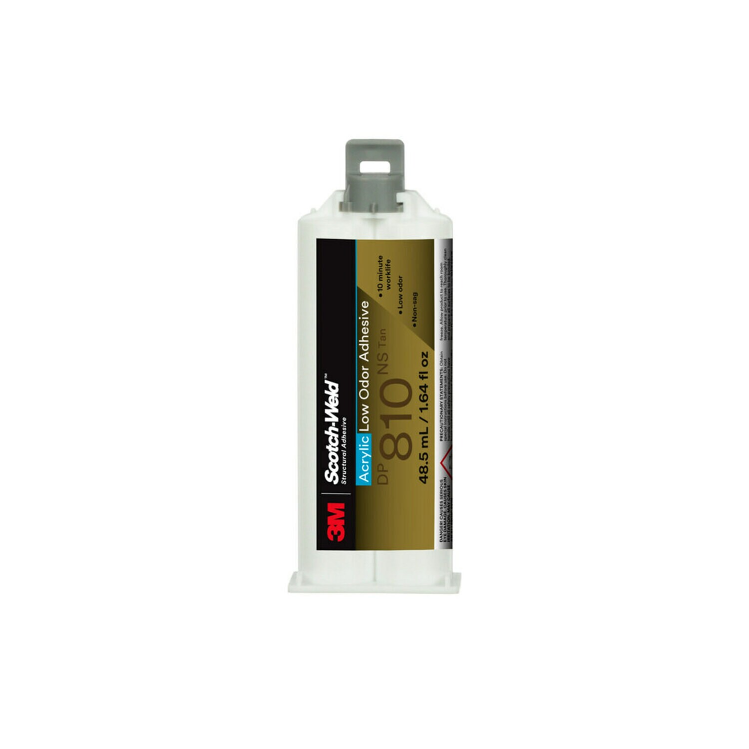 7100148748 - 3M Scotch-Weld Low Odor Acrylic Adhesive DP810NS, Tan, 48.5 mL
Duo-Pak, 12/Case
