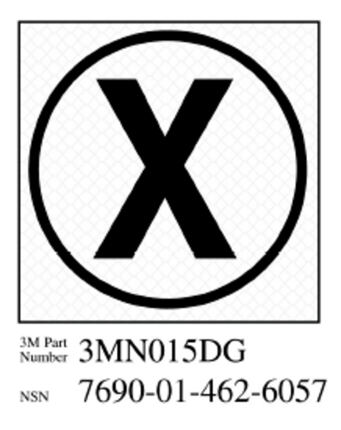 7010388571 - 3M Diamond Grade Damage Control Sign 3MN015DG, "Cir X-Ray", 2 in x 2 in, 10/Package
