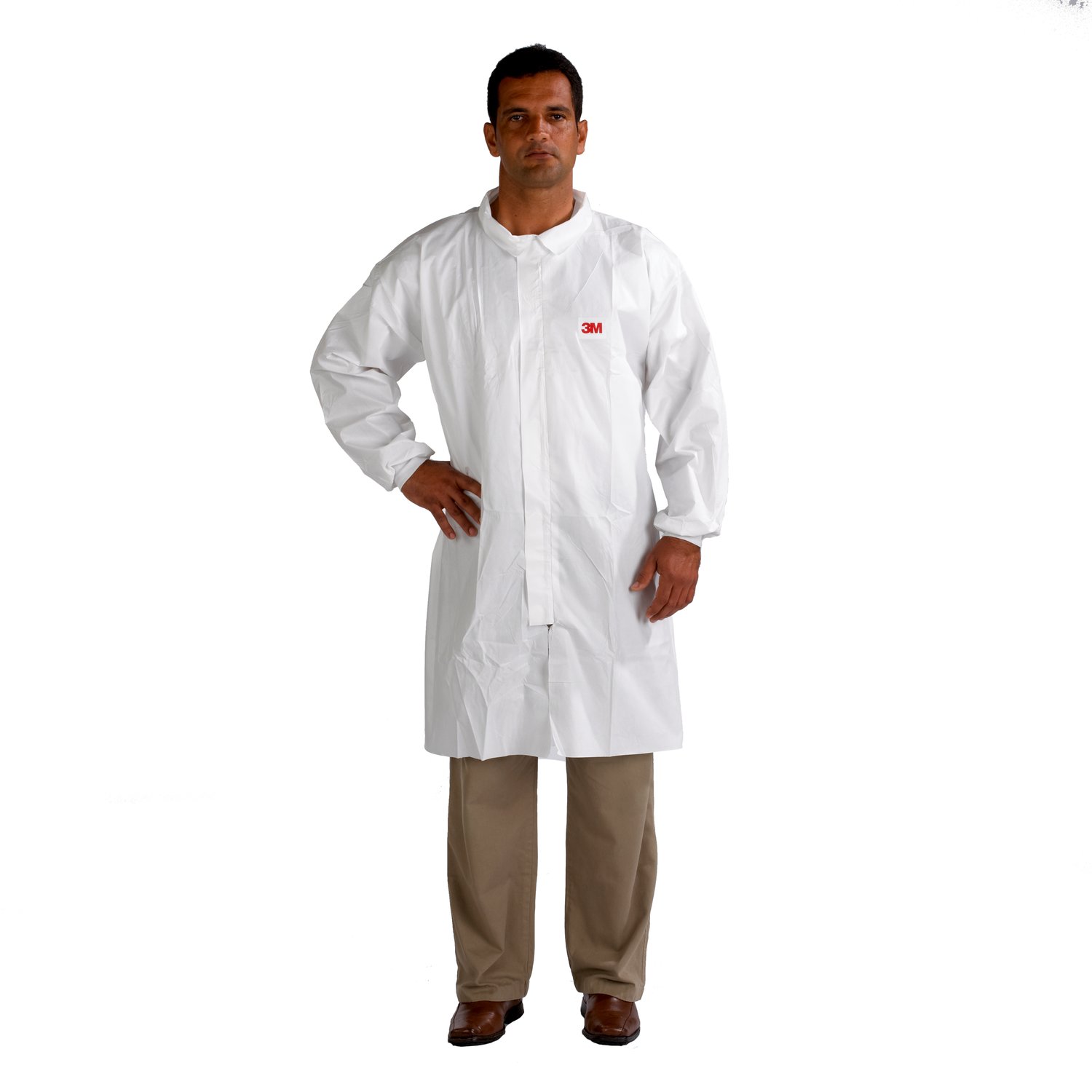 7000089710 - 3M Disposable Lab Coat with Zip 4440-L White, 50 EA/Case