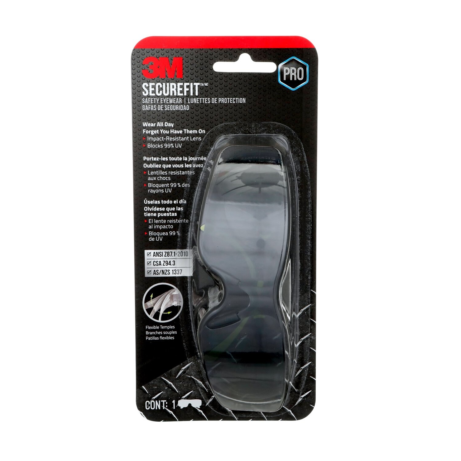 7100252983 - 3M SecureFit 400 Safety Eyewear SF400G-WV-6-PS, Gray Anti-Fog, 6ea/cs