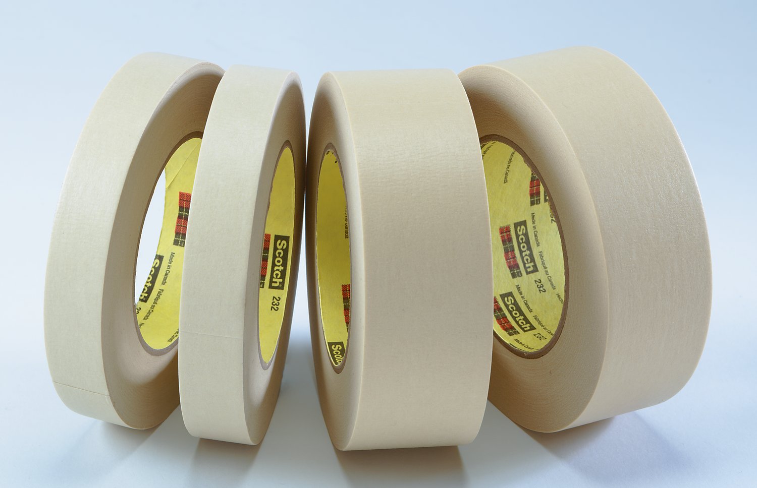 7010373484 - 3M High Performance Masking Tape 232, Tan, 1/8 in x 60 yd, 6.3 mil,
plastic core, 288/Case