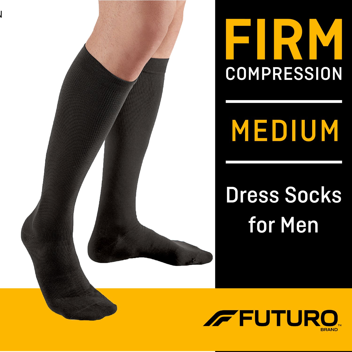 7100155040 - FUTURO Dress Socks for Men, 71035BLEN, Medium, Black