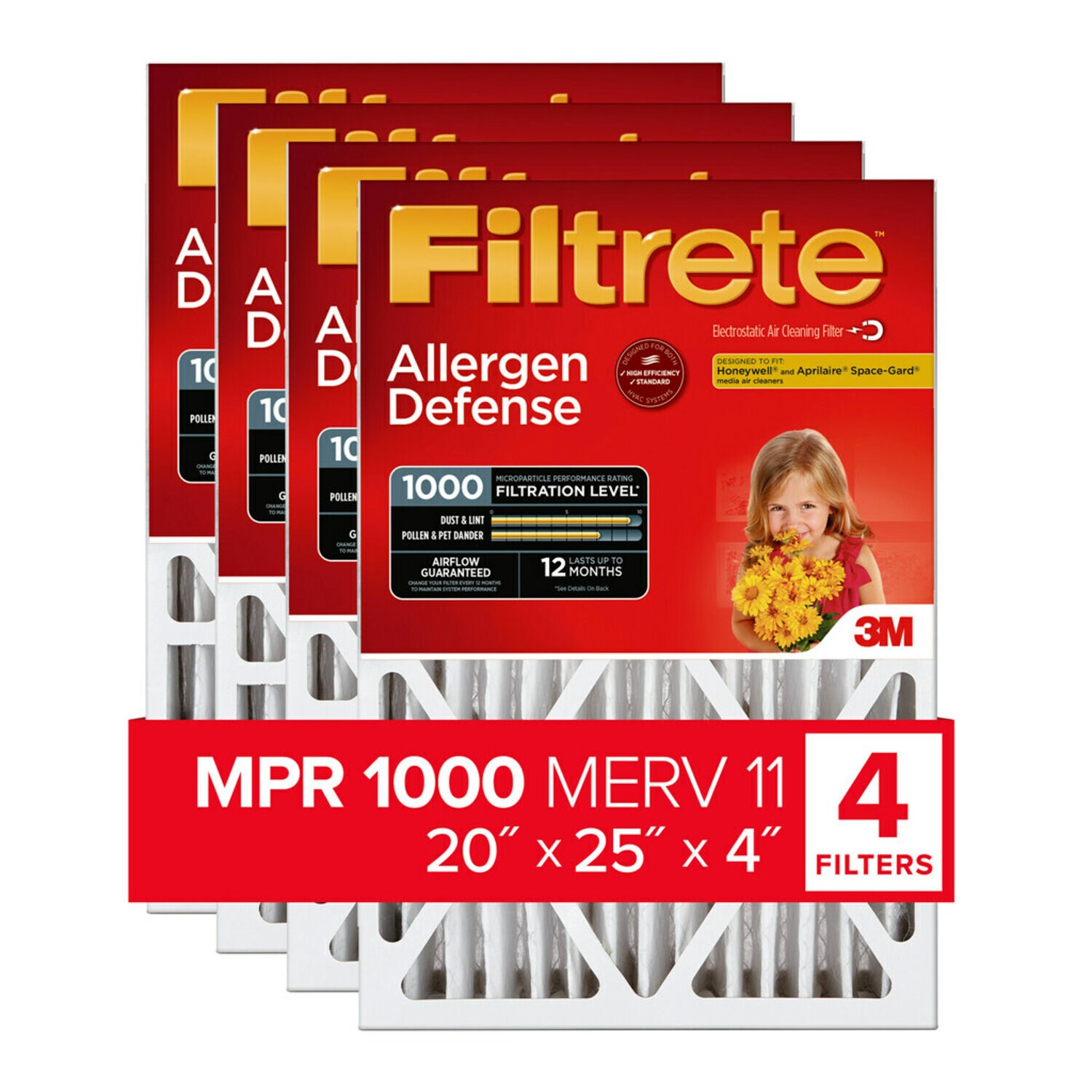 7100097243 - Filtrete Allergen Reduction Deep Pleat Filter’ NADP03-4IN-4, 20 in x 25 in x 4 in , 1/Pack, 4 eaches/case