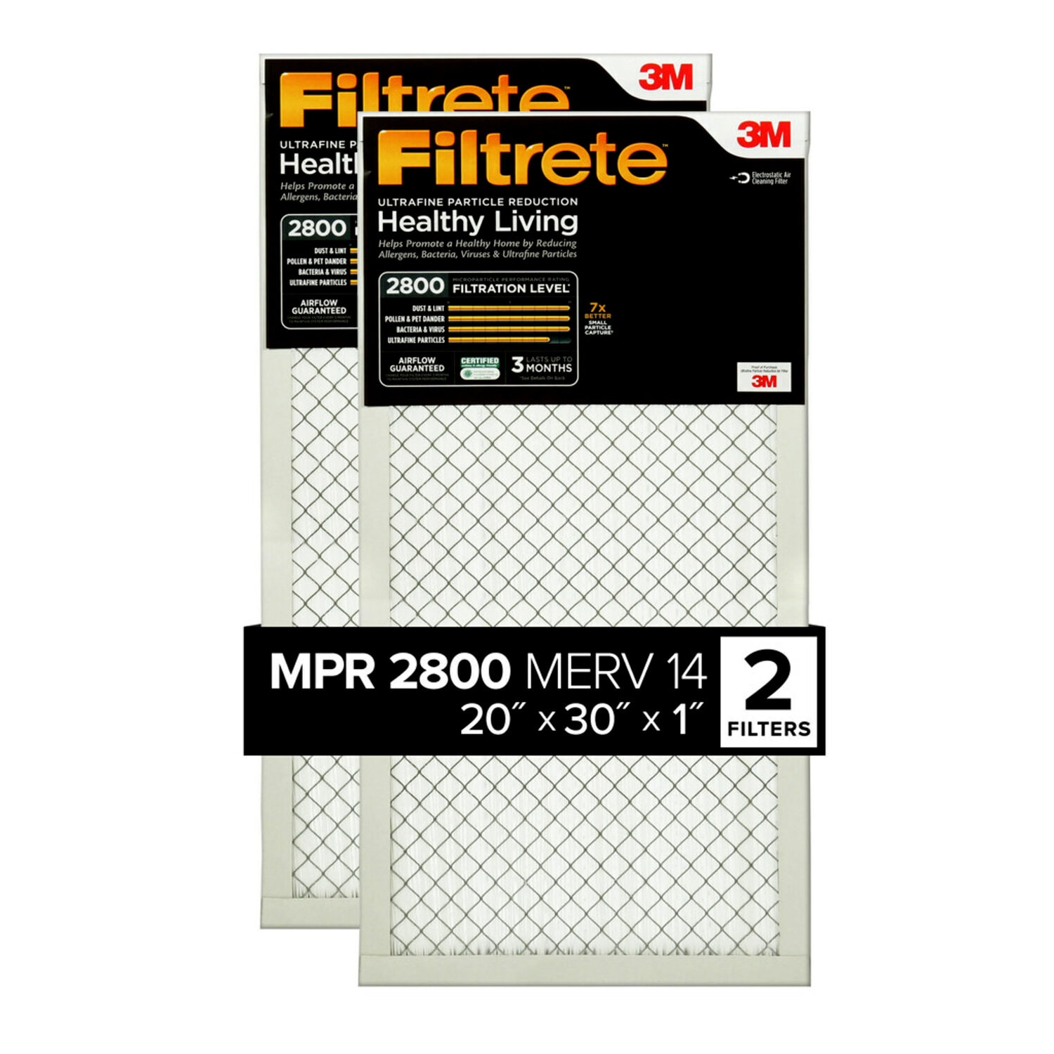 7100212140 - Filtrete Ultrafine Particle Reduction Filter UF22-2PK-1E, 20 in x 30 in x 1 in (50.8 cm x 76.2 cm x 2.5 cm)