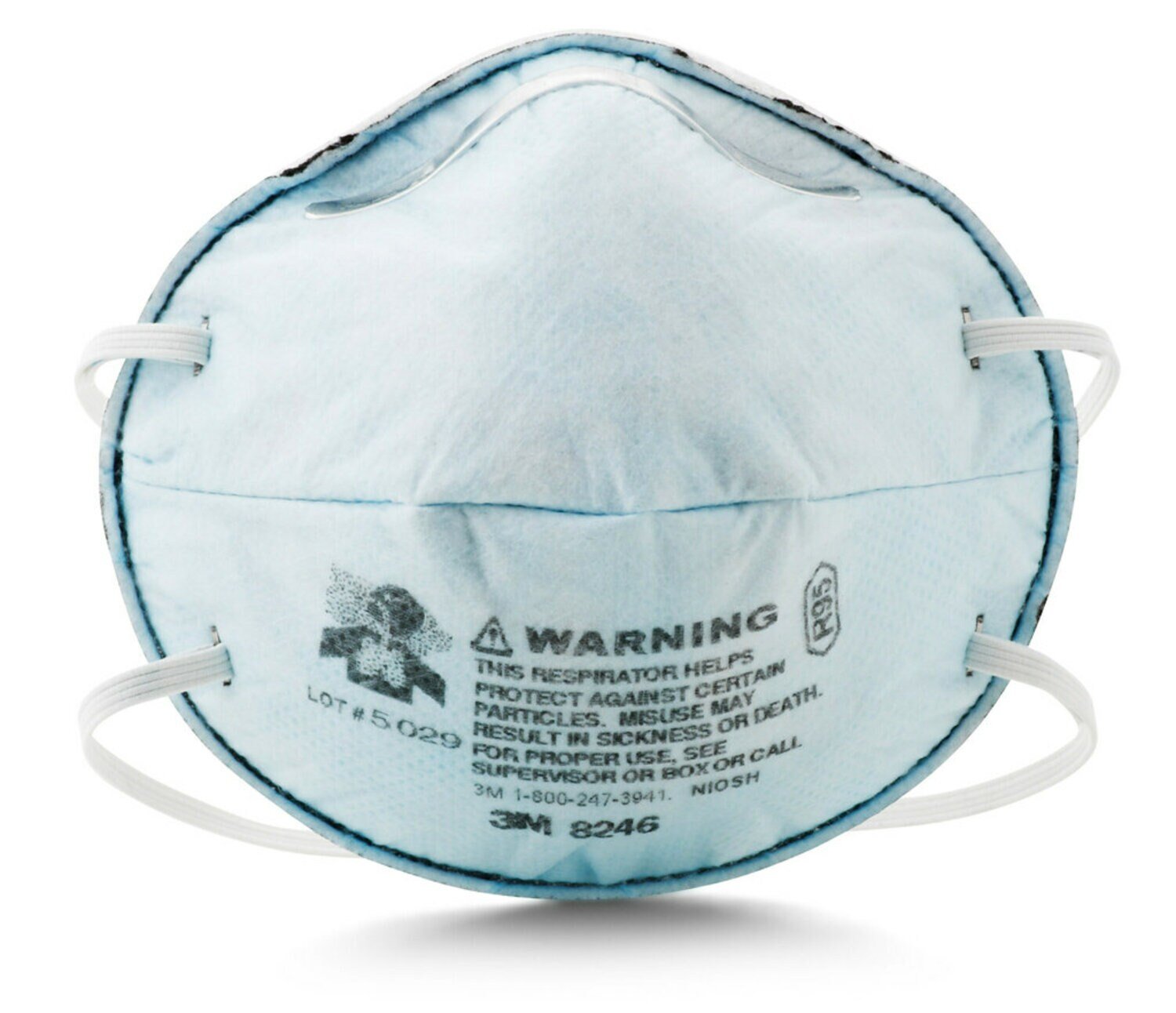 7000002059 - 3M Particulate Respirator 8246, R95, with Nuisance Level Acid Gas
Relief 120 EA/Case