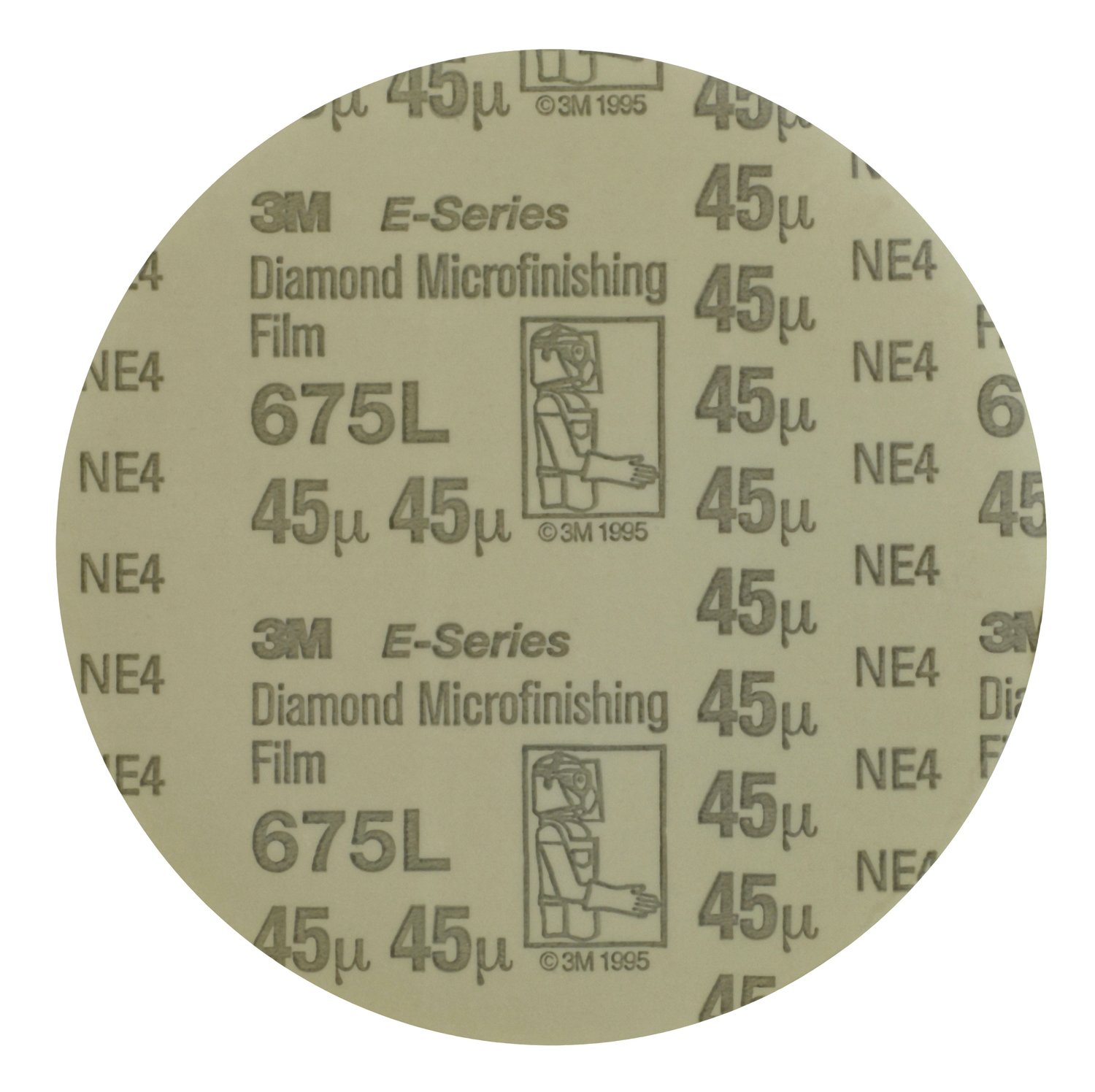 7100189485 - 3M Diamond Microfinishing PSA Film Disc 675L, 3 in x NH, 45 Micron,
100/Bag, 1000 ea/Case