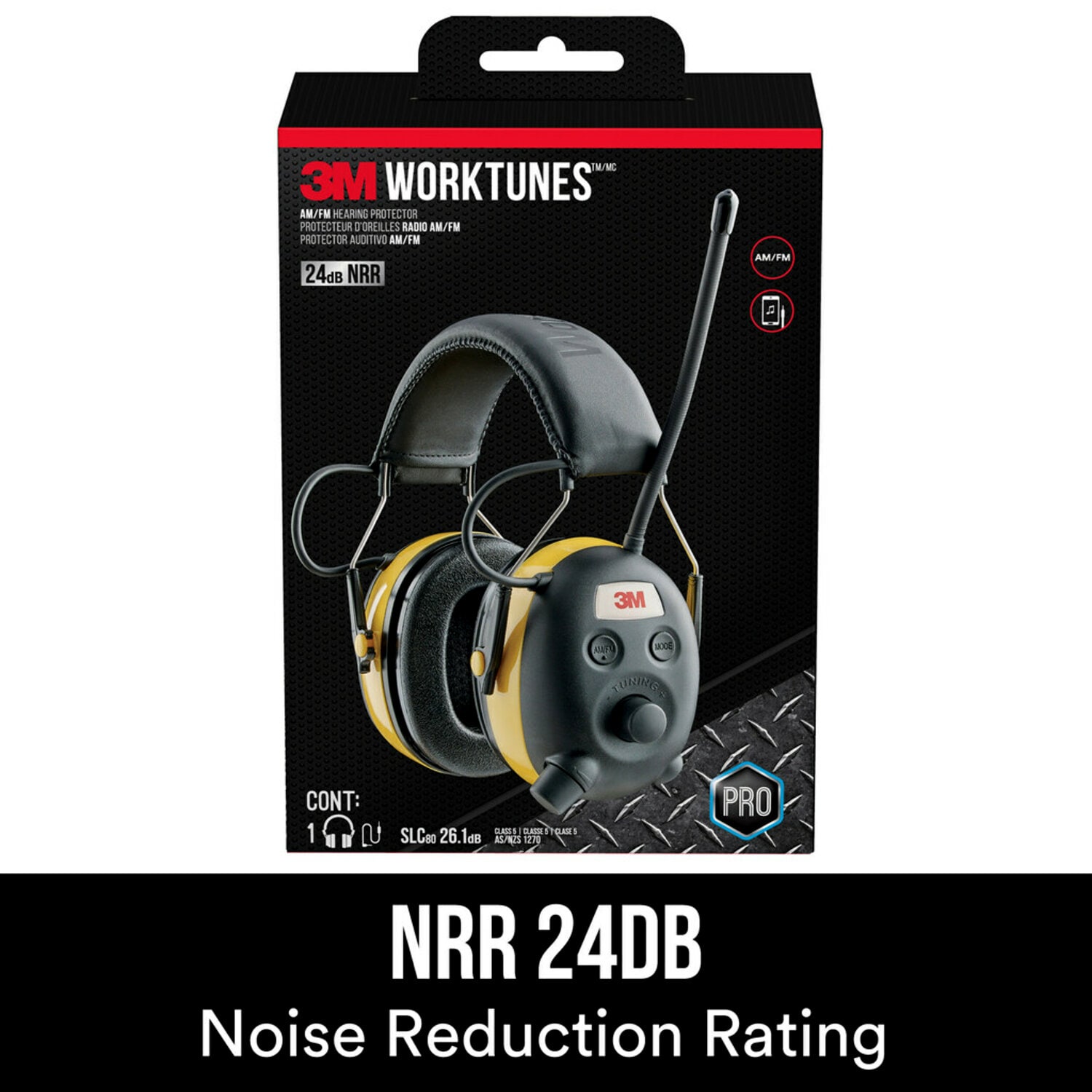7100156587 - 3M Worktunes AM/FM Hearing Protector, 90541H1-DC-PS, 4 eaches/case