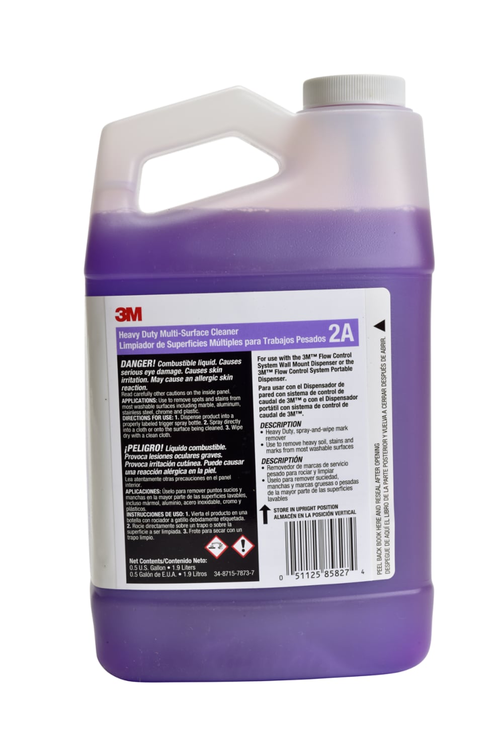 7010291716 - 3M Heavy Duty Multi-Surface Cleaner Concentrate 2A, 0.5 Gallon, 4/Case