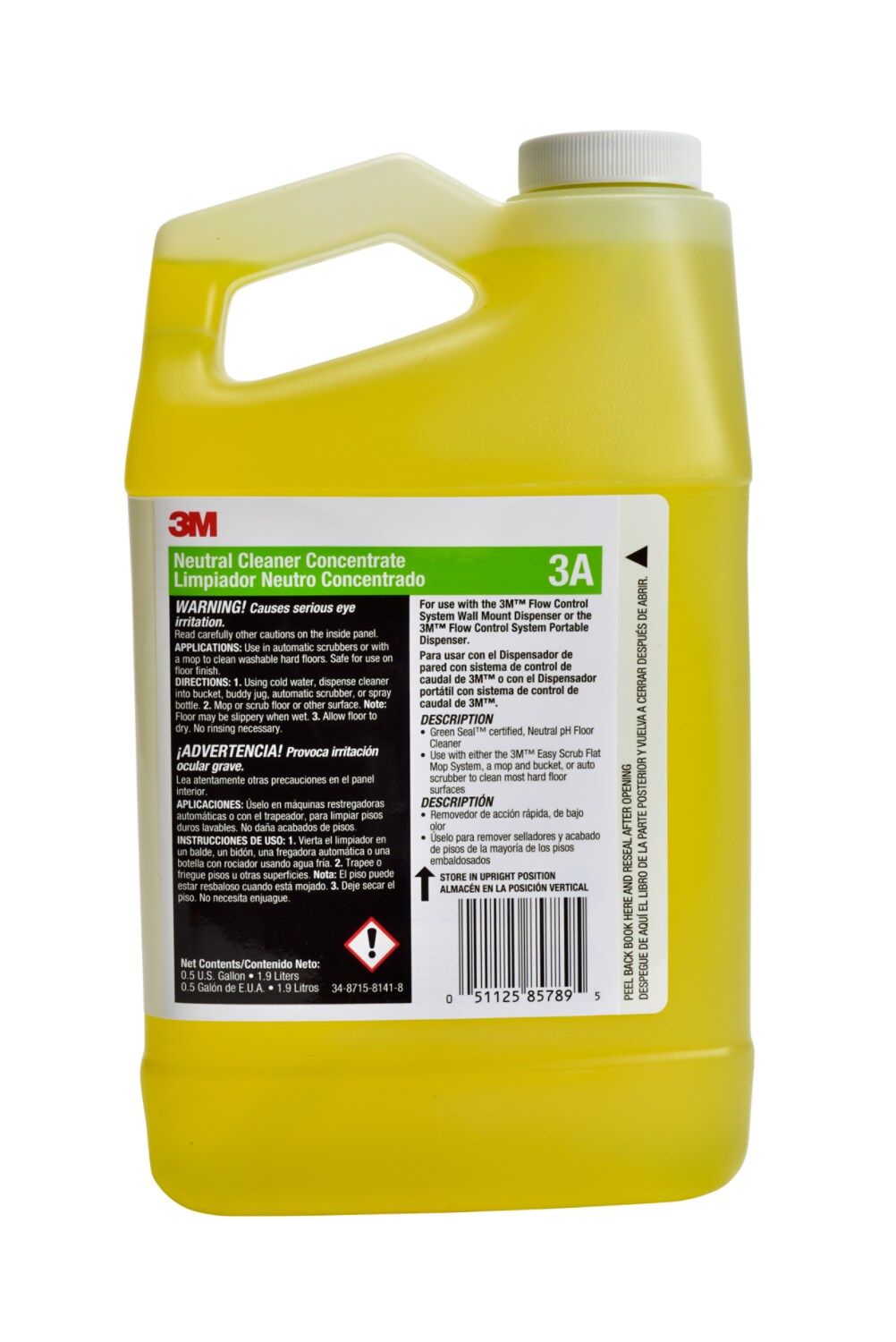 7010293201 - 3M Neutral Cleaner Concentrate 3A, 0.5 Gallon, 4/Case