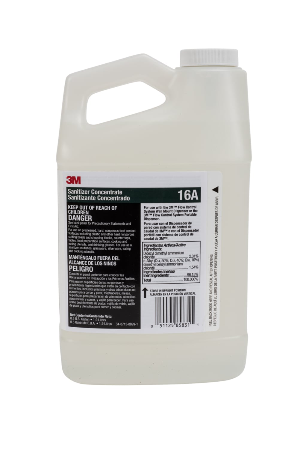 7010315339 - 3M Sanitizer Concentrate 16A, 0.5 Gallon, 4/Case