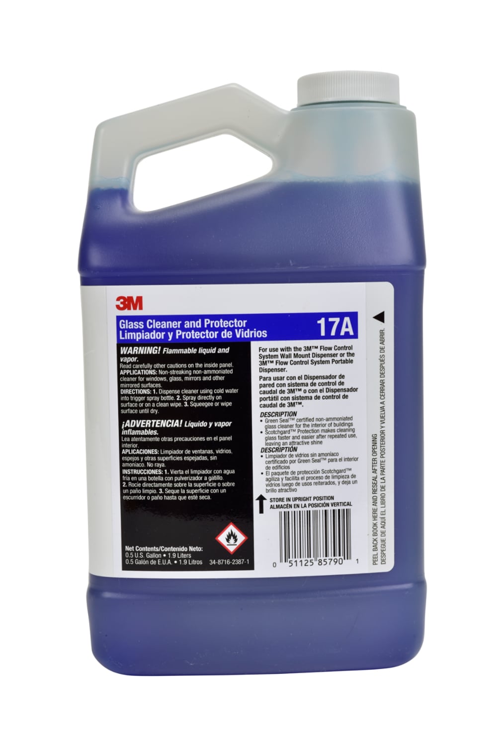 7010341302 - 3M Glass Cleaner & Protector Concentrate 17A, 0.5 Gallon, 4/Case
