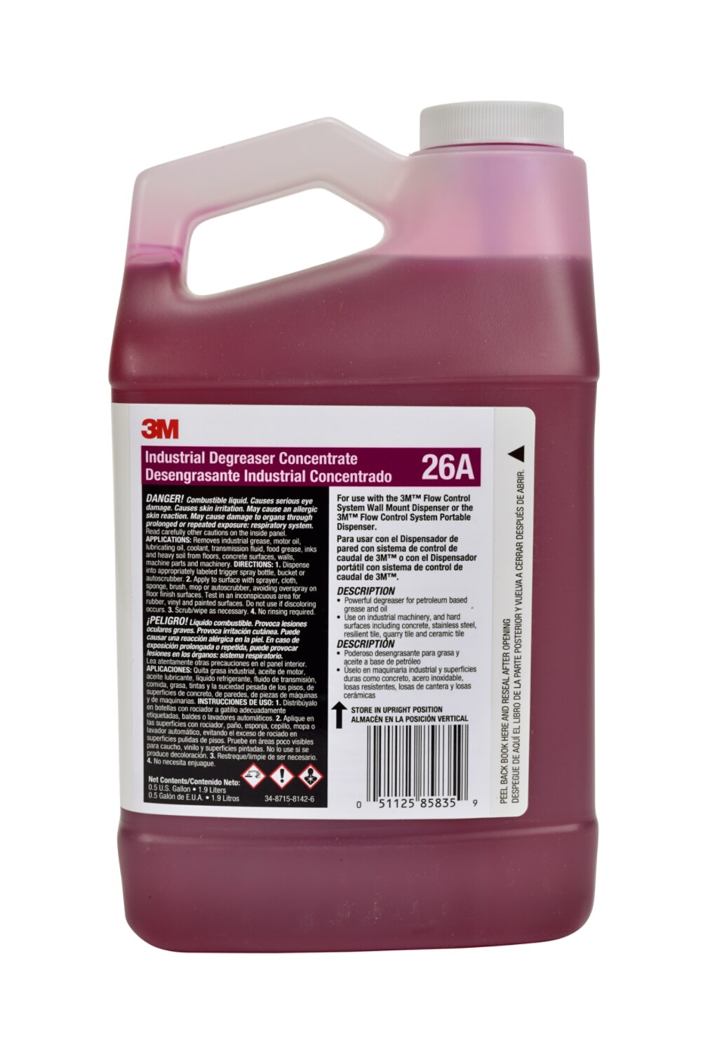7010385967 - 3M Industrial Degreaser Concentrate 26A, 0.5 Gallon, 4/Case