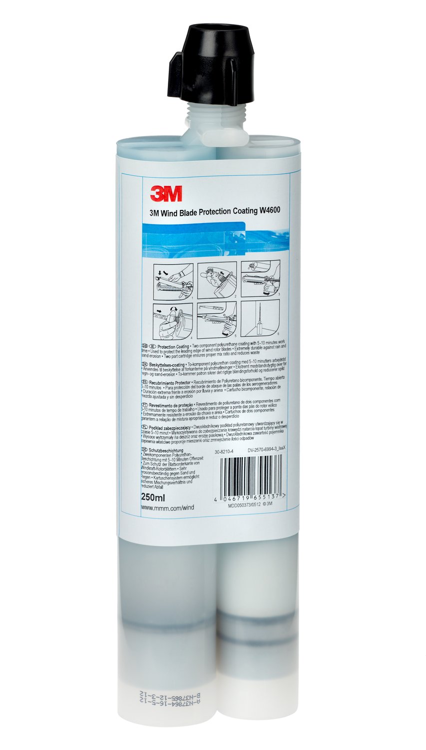 7100170719 - 3M Wind Blade Protection Coating W4600, 250 mL, 10 Cartridges/Box, 1 Kits/Case