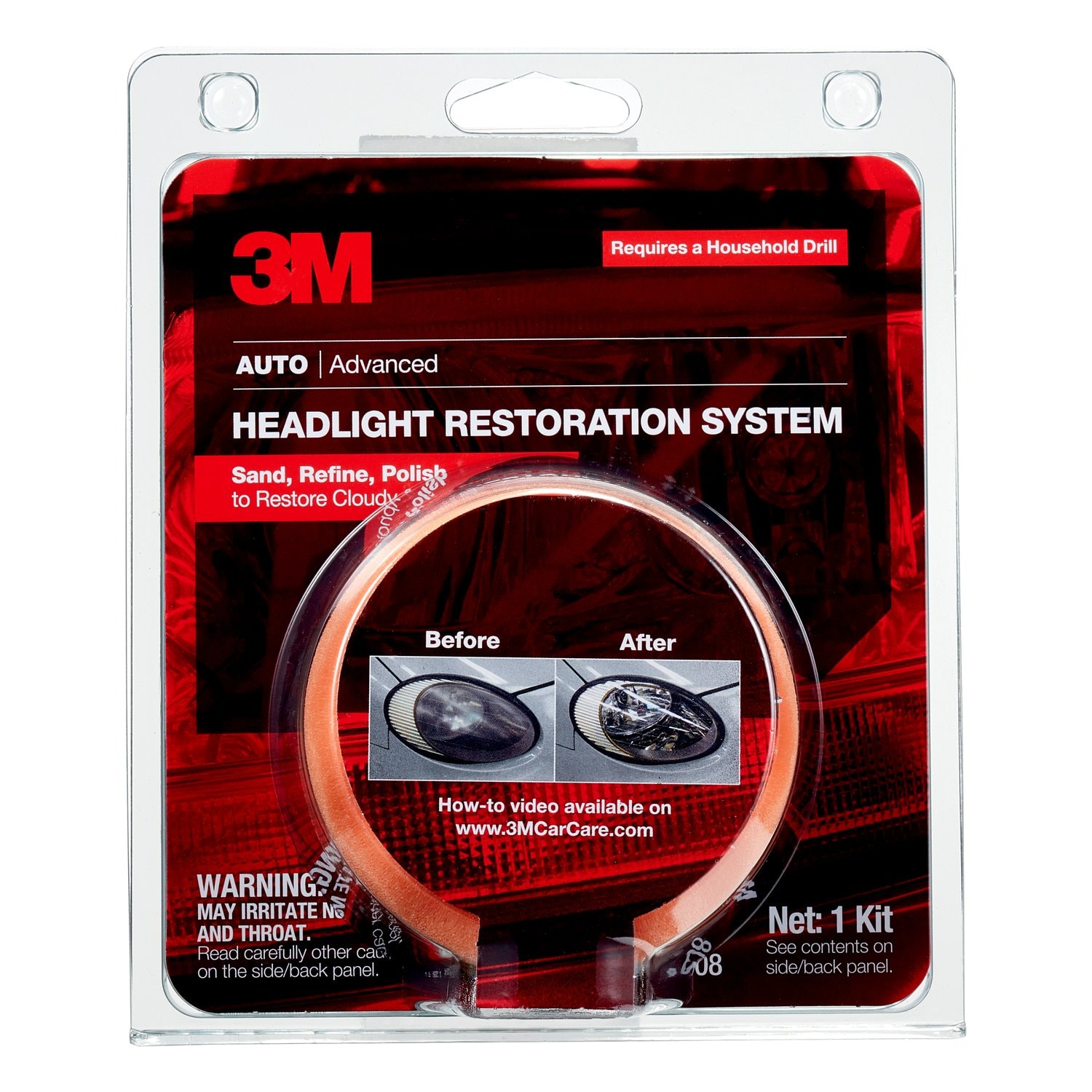 7000045522 - 3M Headlight Lens Restoration System, 39008, 4 per case