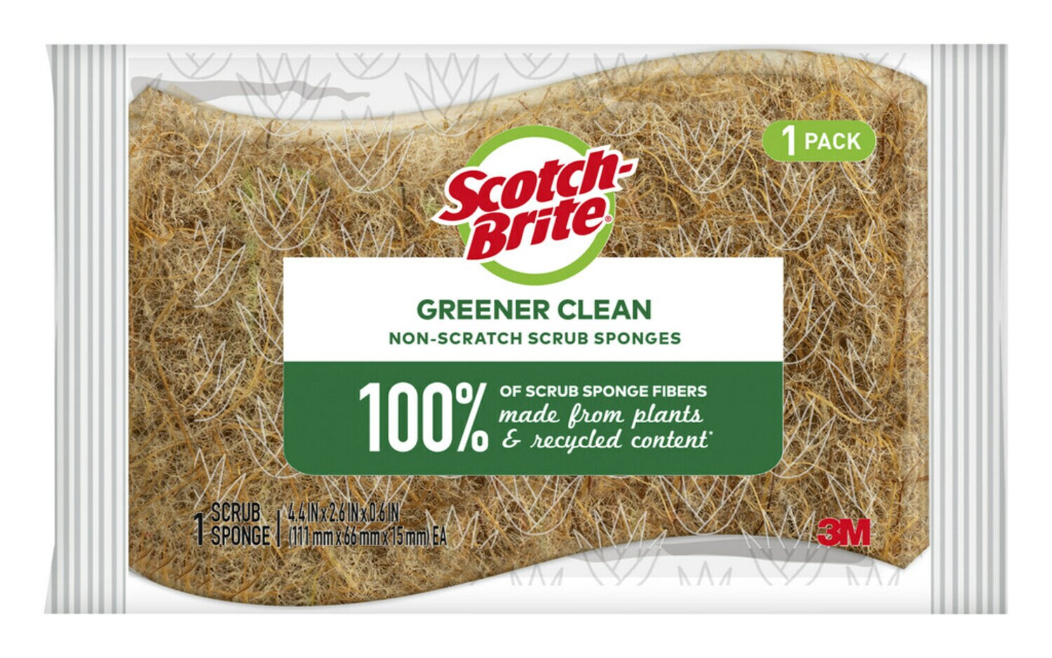 7100195736 - Scotch-Brite Greener Clean Non-Scratch Scrub Sponge 97030, 12/1