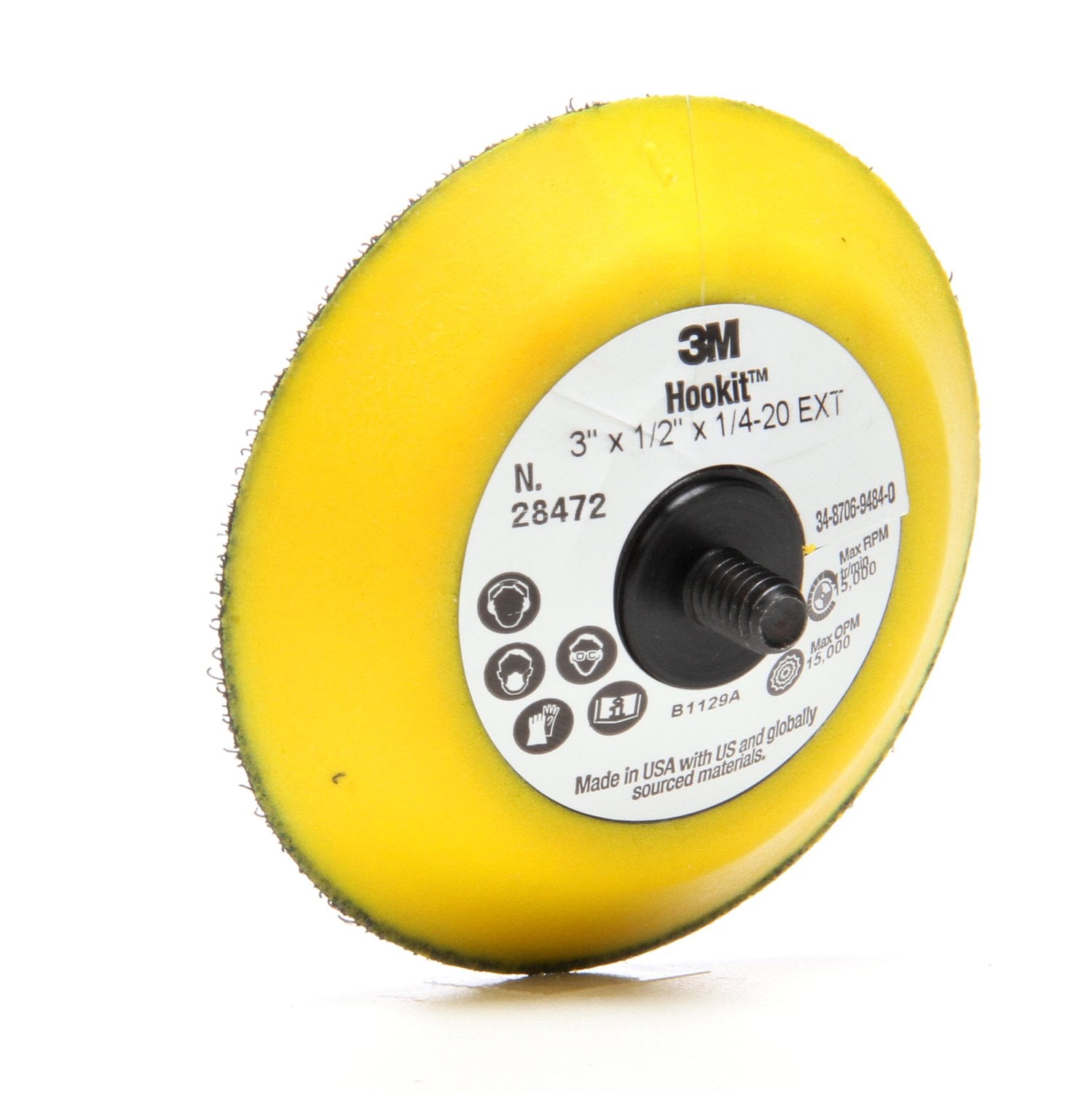 7000028220 - 3M Hookit Disc Pad 28472, 3 in x 1/2 in 1/4-20 External, 5 ea/Case