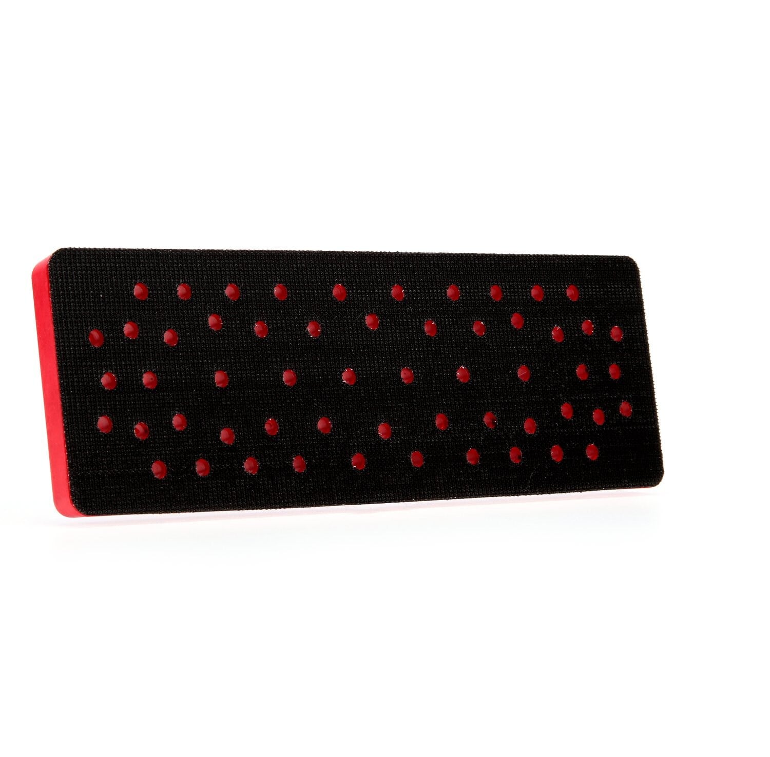 7000119342 - 3M Hookit Clean Sanding Pad 28531, 70 mm x 198 mm x 12.7 mm 33 Holes Red Foam, 5 ea/Case