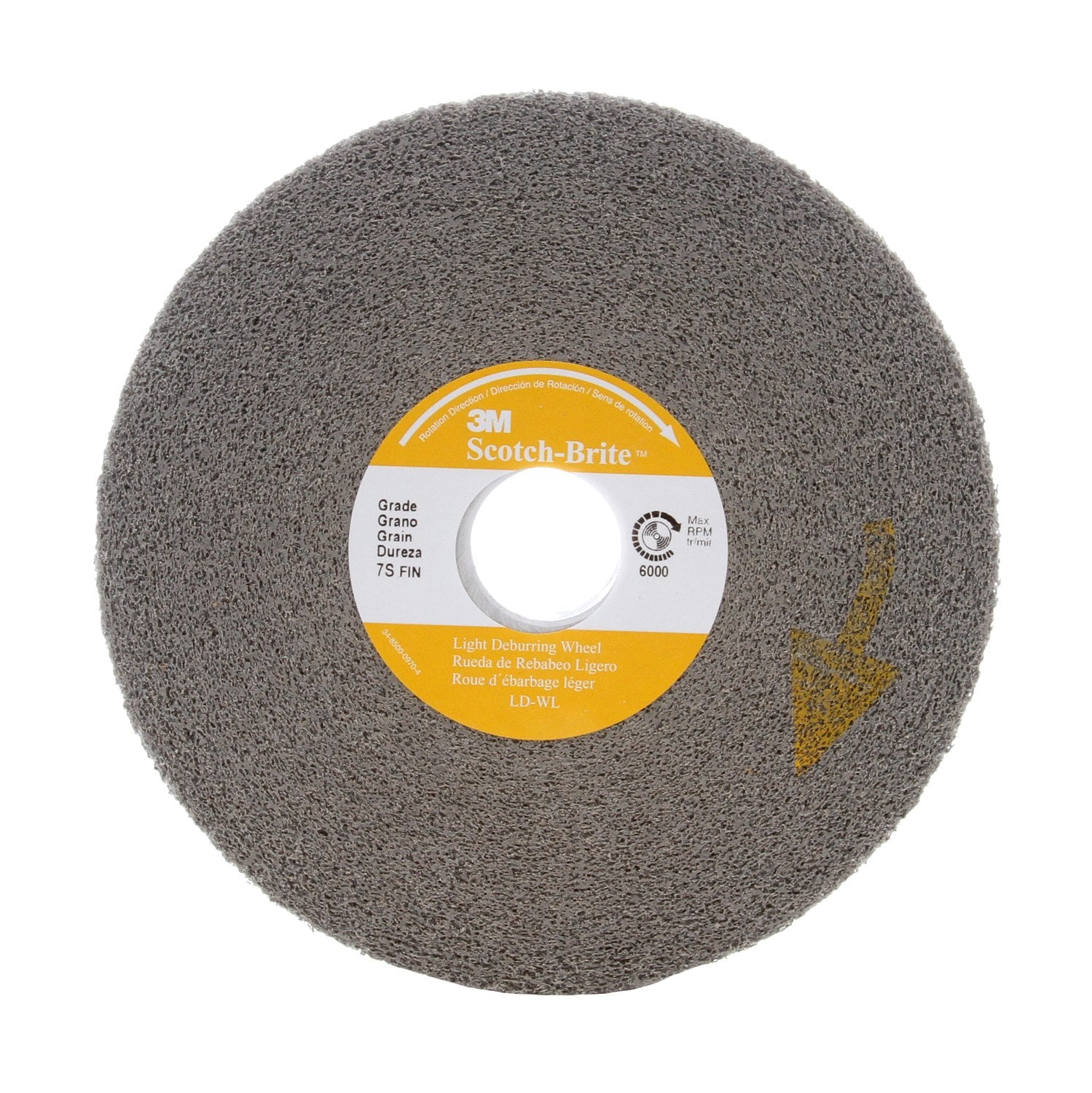 7010329039 - Scotch-Brite Light Deburring Wheel, LD-WL, 6S Fine, 8 in x 1/2 in x 3 in, 4 ea/Case