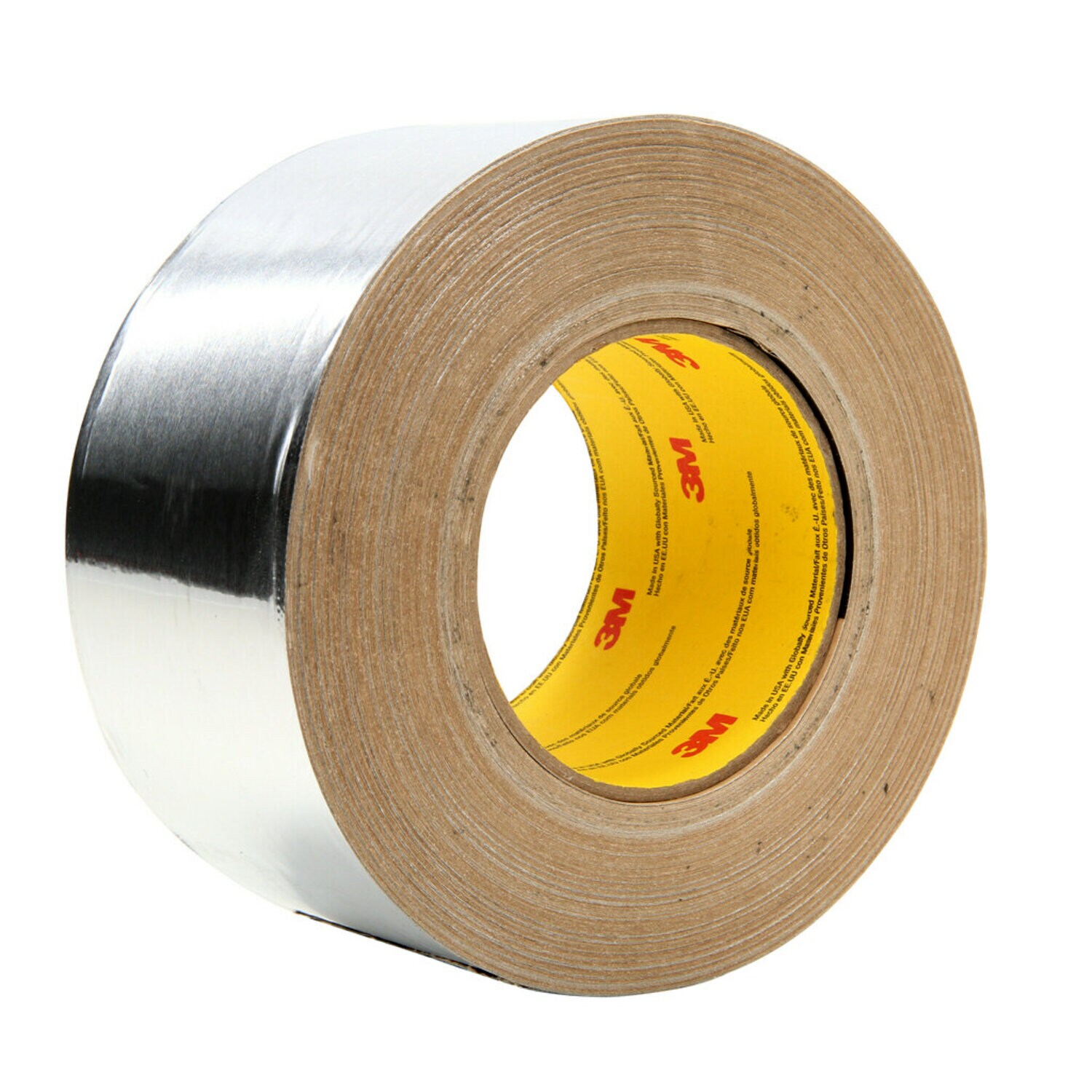 7100229358 - 3M Aluminum Foil Tape 439, Silver, 1.375 in x 60 yd, 3.1 mil, 8 Rolls/Case