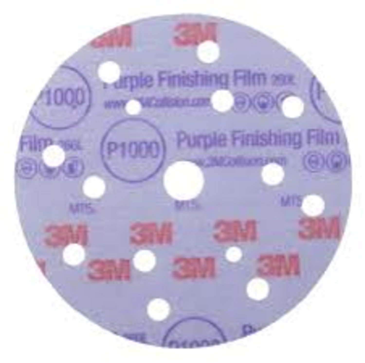 7100123051 - 3M Hookit Purple Finishing Film Abrasive Disc 260L, 51157, 6 in, Dust Free, P1000, 50 discs per carton, 4 cartons per case