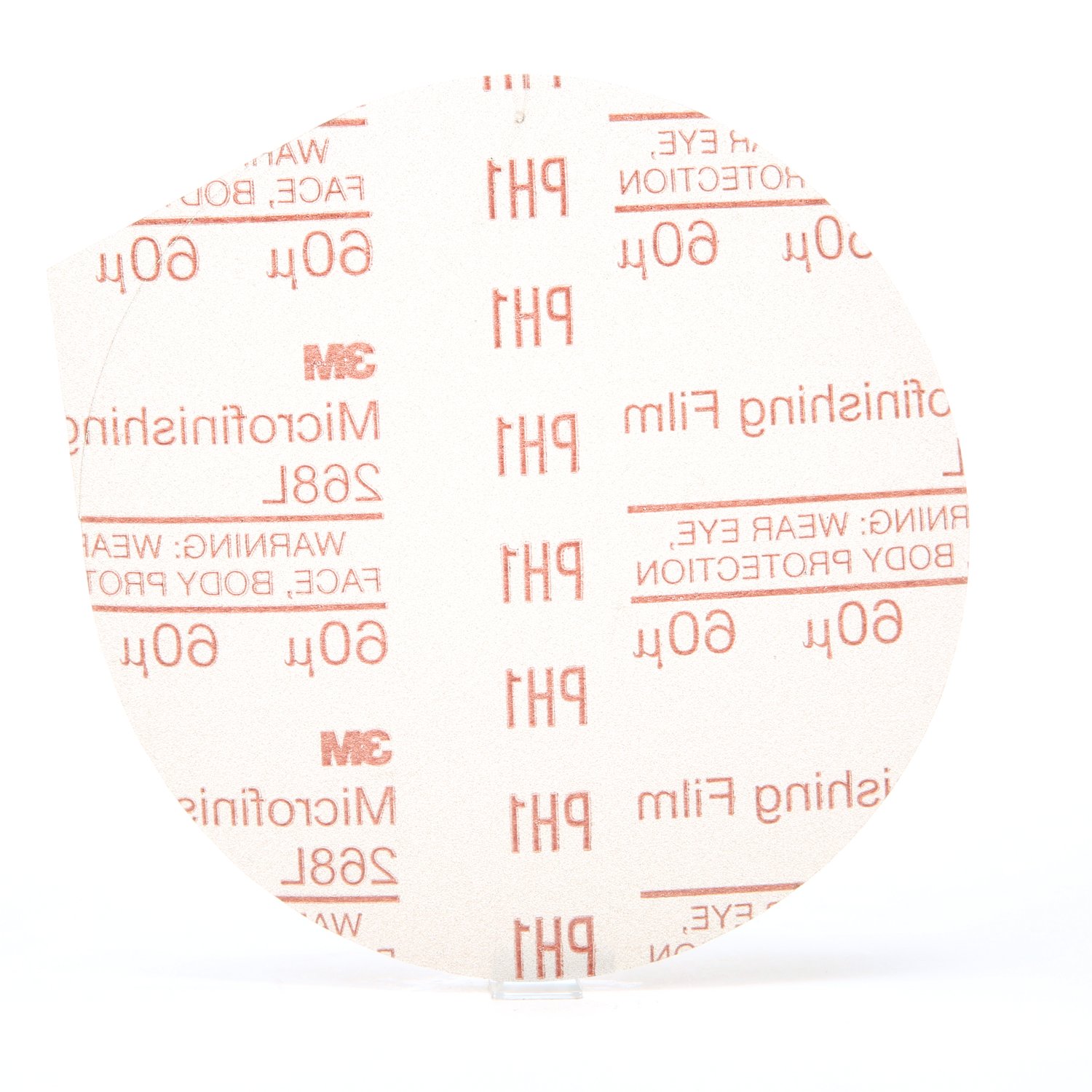 7000118201 - 3M Microfinishing PSA Film Disc 268L, 60 Mic 3MIL, Type D, 5 in x NH, Die 500X, 25/Pac, 500 ea/Case