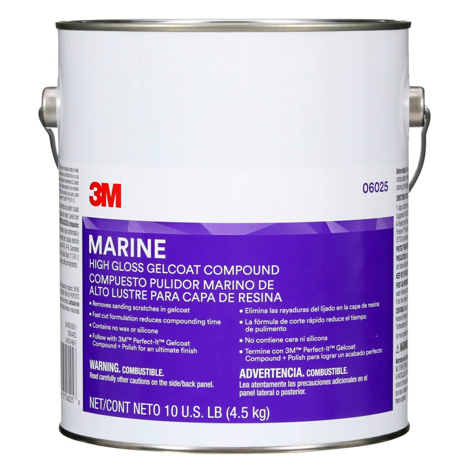 7000044932 - 3M Marine High Gloss Gelcoat Compound, 06025, 10 lb, 4 per case