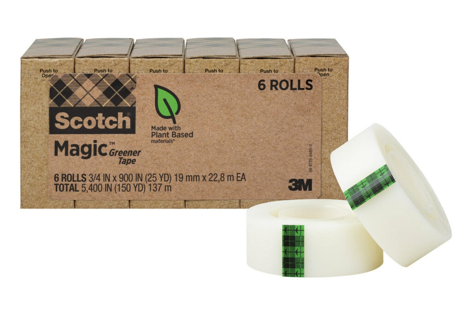 7010331960 - Scotch Magic Greener Tape 812-6P, 6 pack, 3/4 in x 900 in (19 mm x 22,8 m)