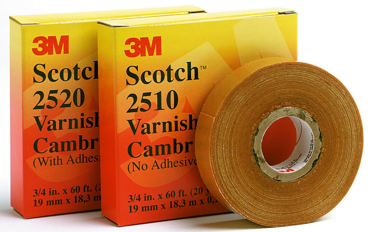 7100179379 - Scotch Varnished Cambric Tape 2510, 6 in x 36 yd, Yellow, 4 Rolls/Case
