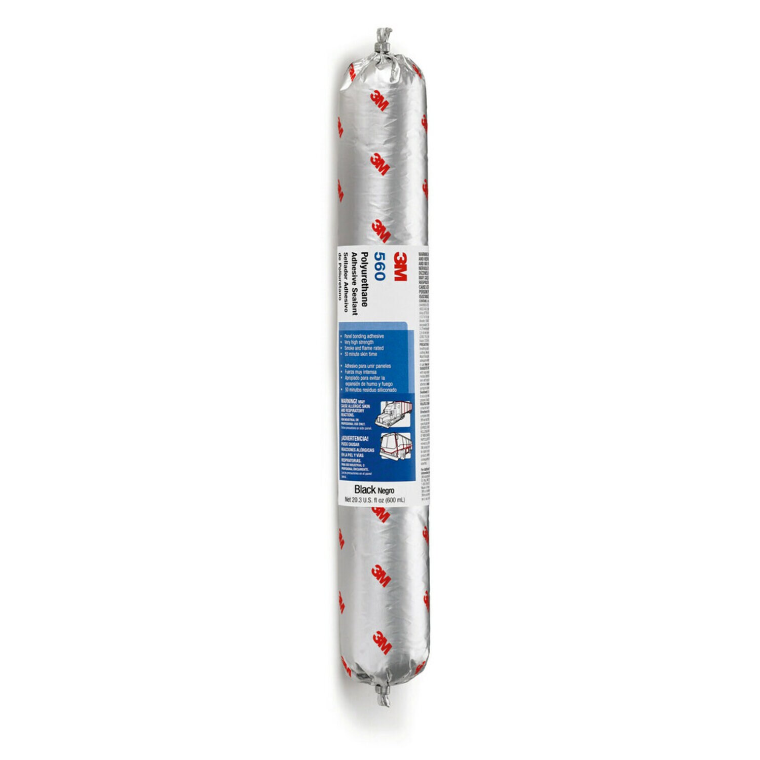 7100198012 - 3M Polyurethane Adhesive Sealant 560, Black, 600 mL Sausage Pack, 12/Case