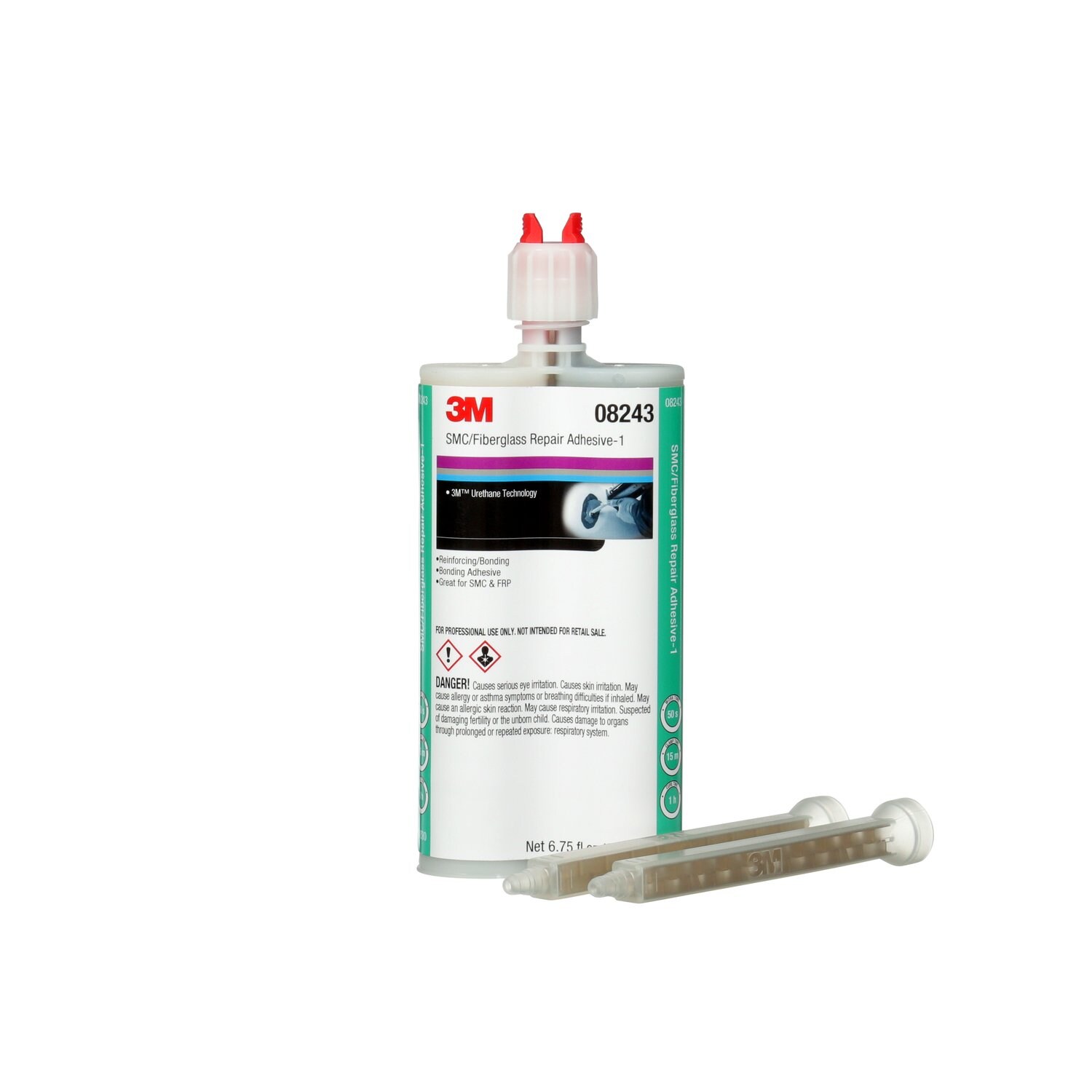 7010364212 - 3M SMC/Fiberglass Repair Adhesive-1 08243, Black, 200 mL Cartridge 6/Case
