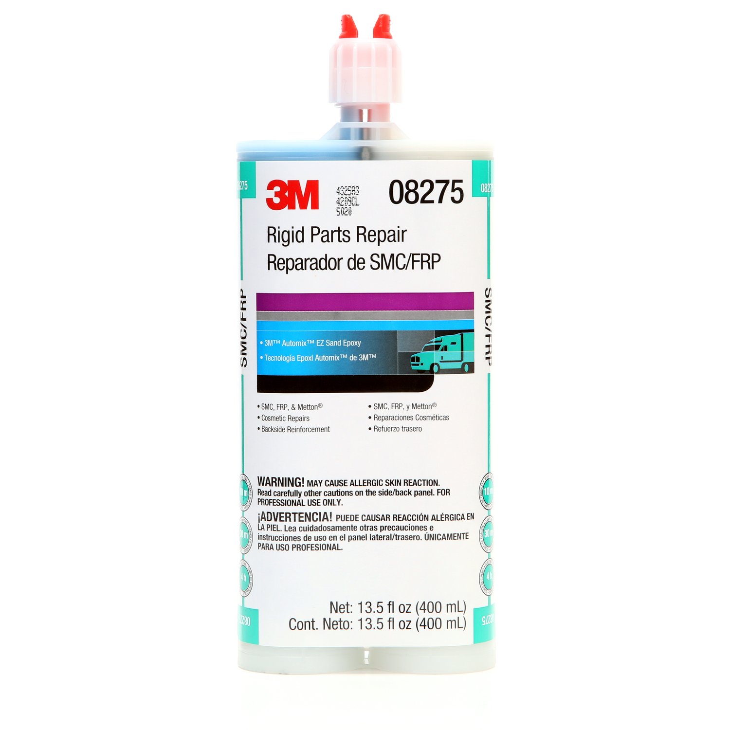 7000119864 - 3M Rigid Parts Repair 08275, Blue, 400 mL Cartridge 6/Case