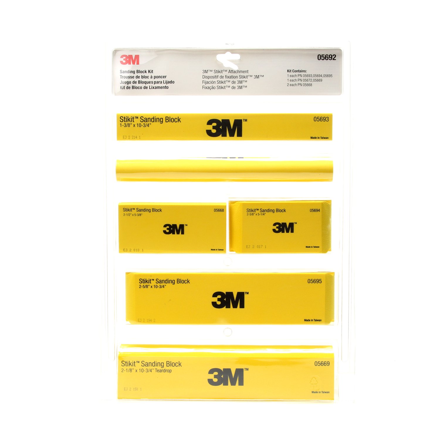 7000120058 - 3M Stikit Sanding Block Kit 05692, 6/Case