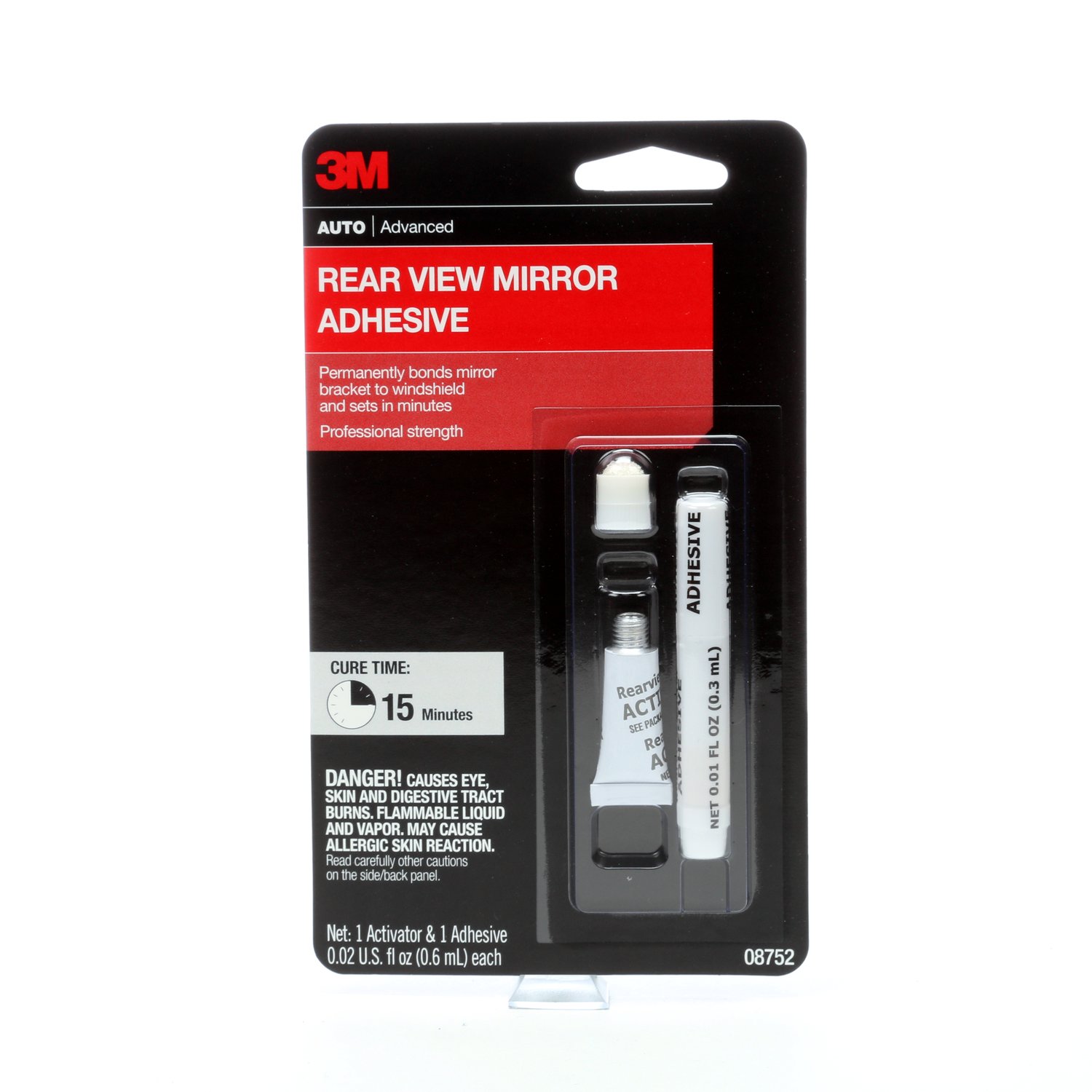 7100019082 - 3M Rearview Mirror Adhesive, 08752, 0.02 fl oz, 12 per case