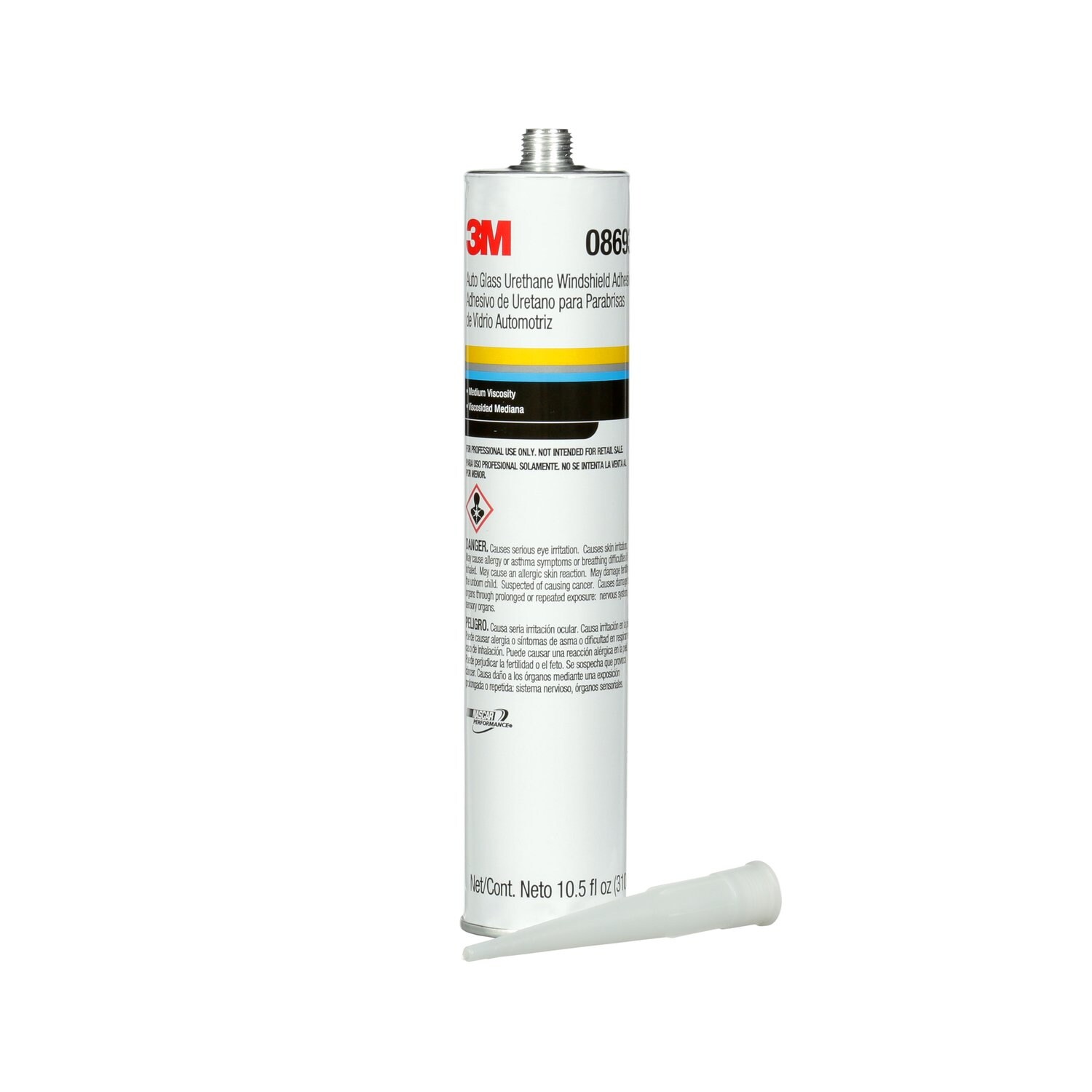 7000120424 - 3M Auto Glass Urethane Windshield Adhesive, 08693, 10.5 fl oz Cartridge, 12 per case